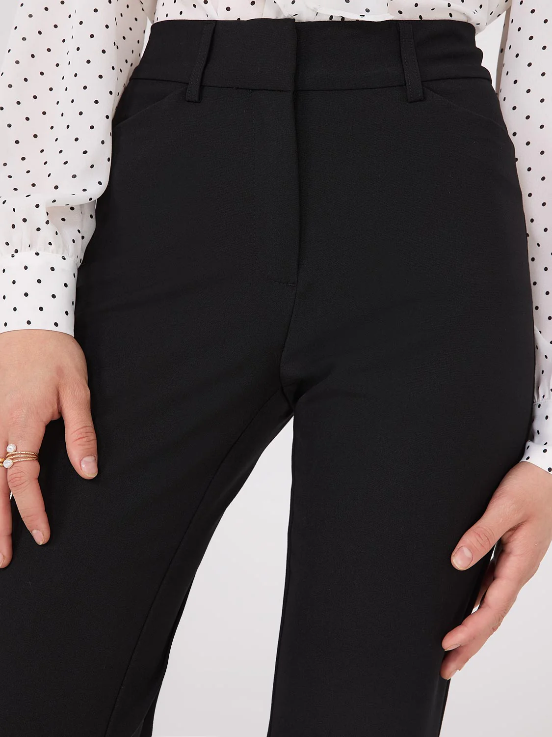 Straight Leg Long Length Slant Pocket Pants