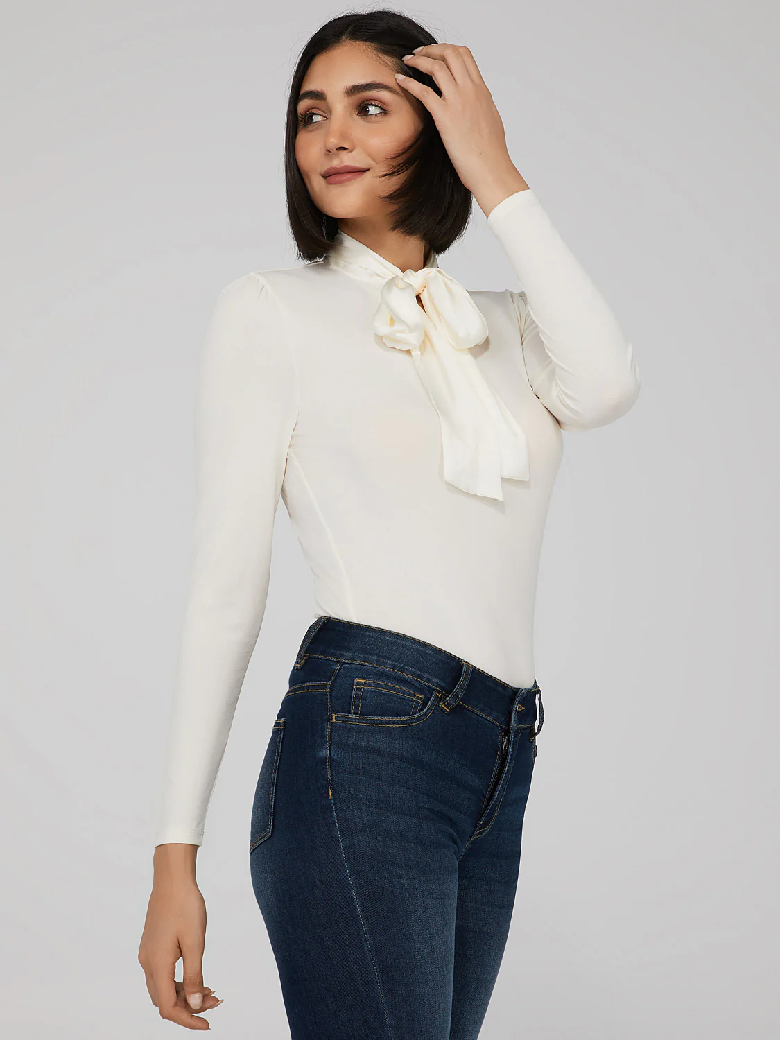 Oversized Satin Bow Top