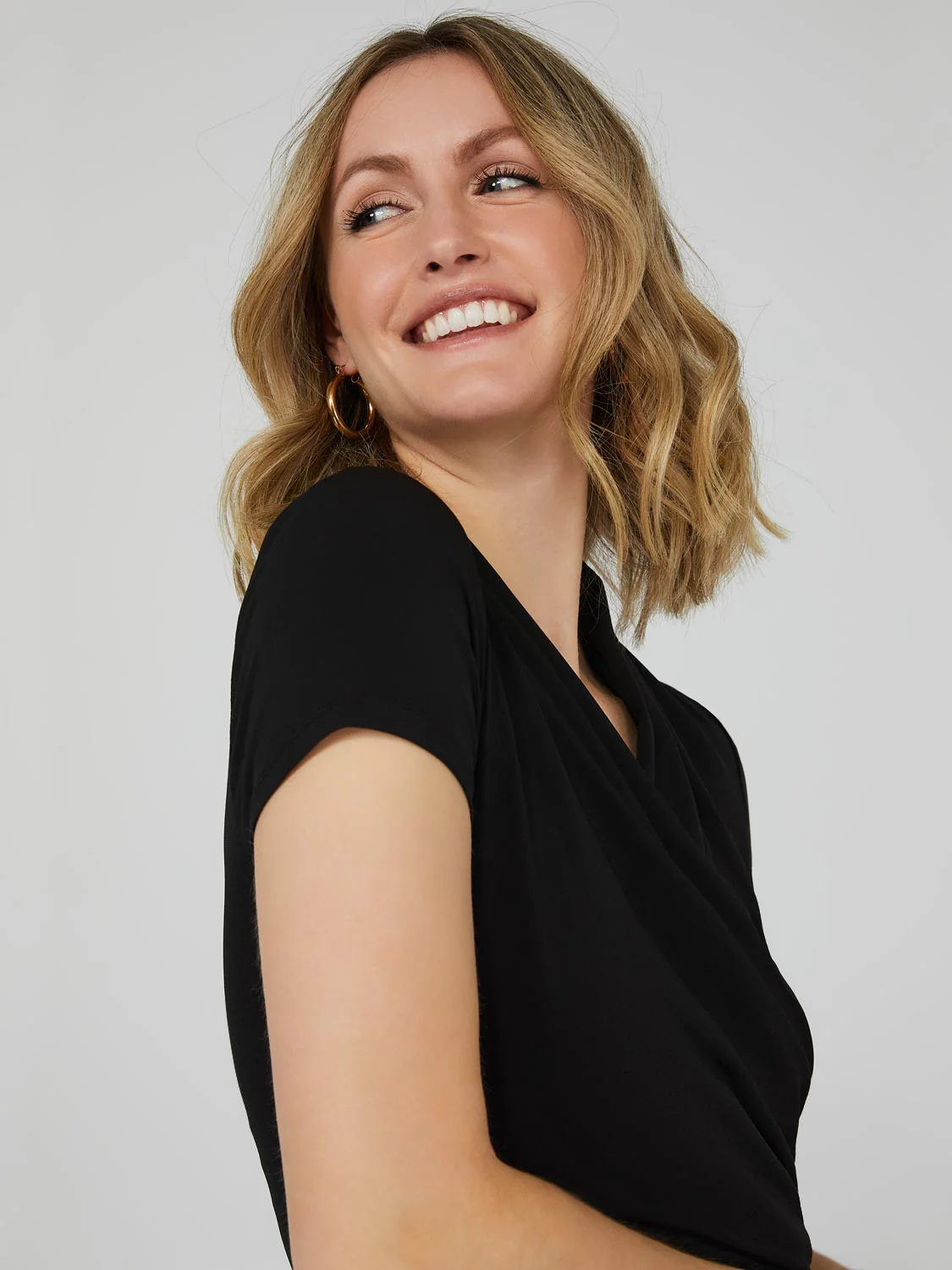 Short Sleeve Crossover Front Top