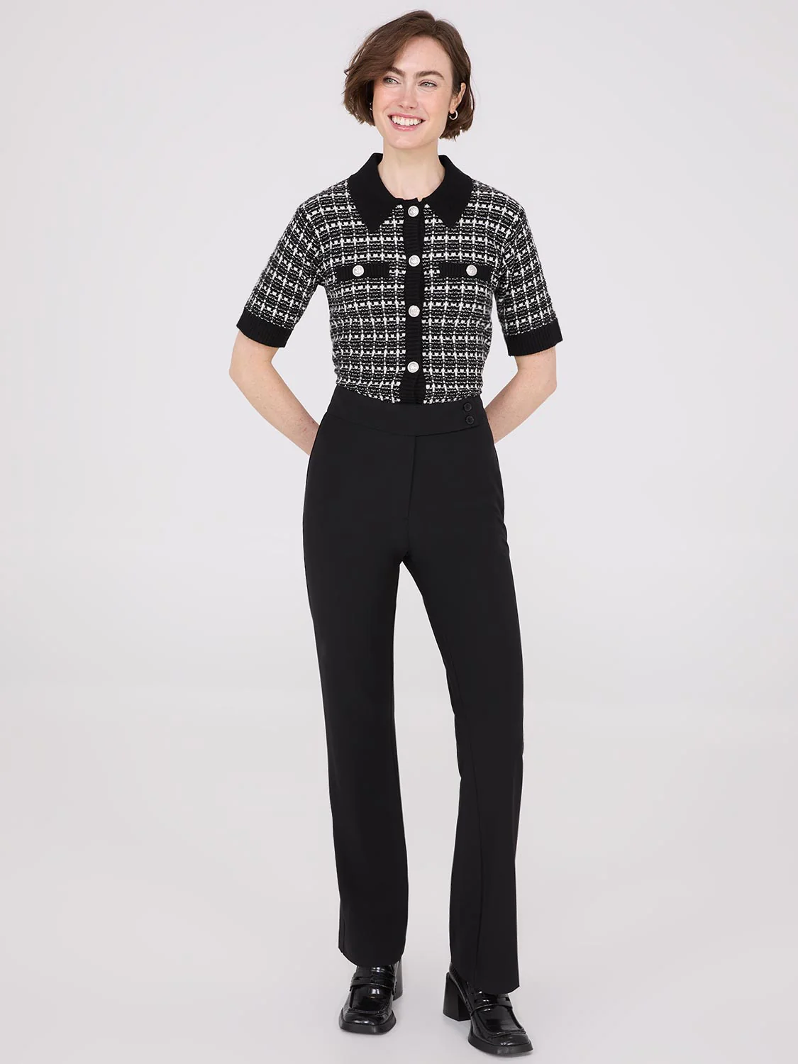 Mid-Rise Long Length Bootcut Pants