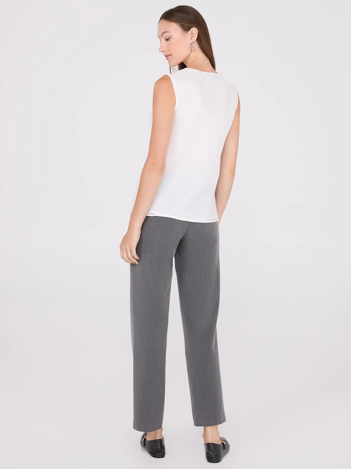 Sleeveless Textured Cowl Neck Top