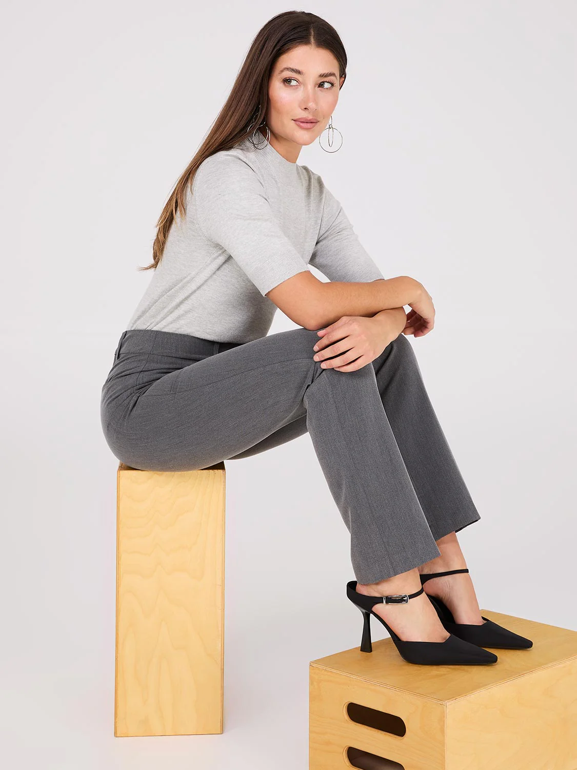 Straight Leg Long Length Slant Pocket Pants