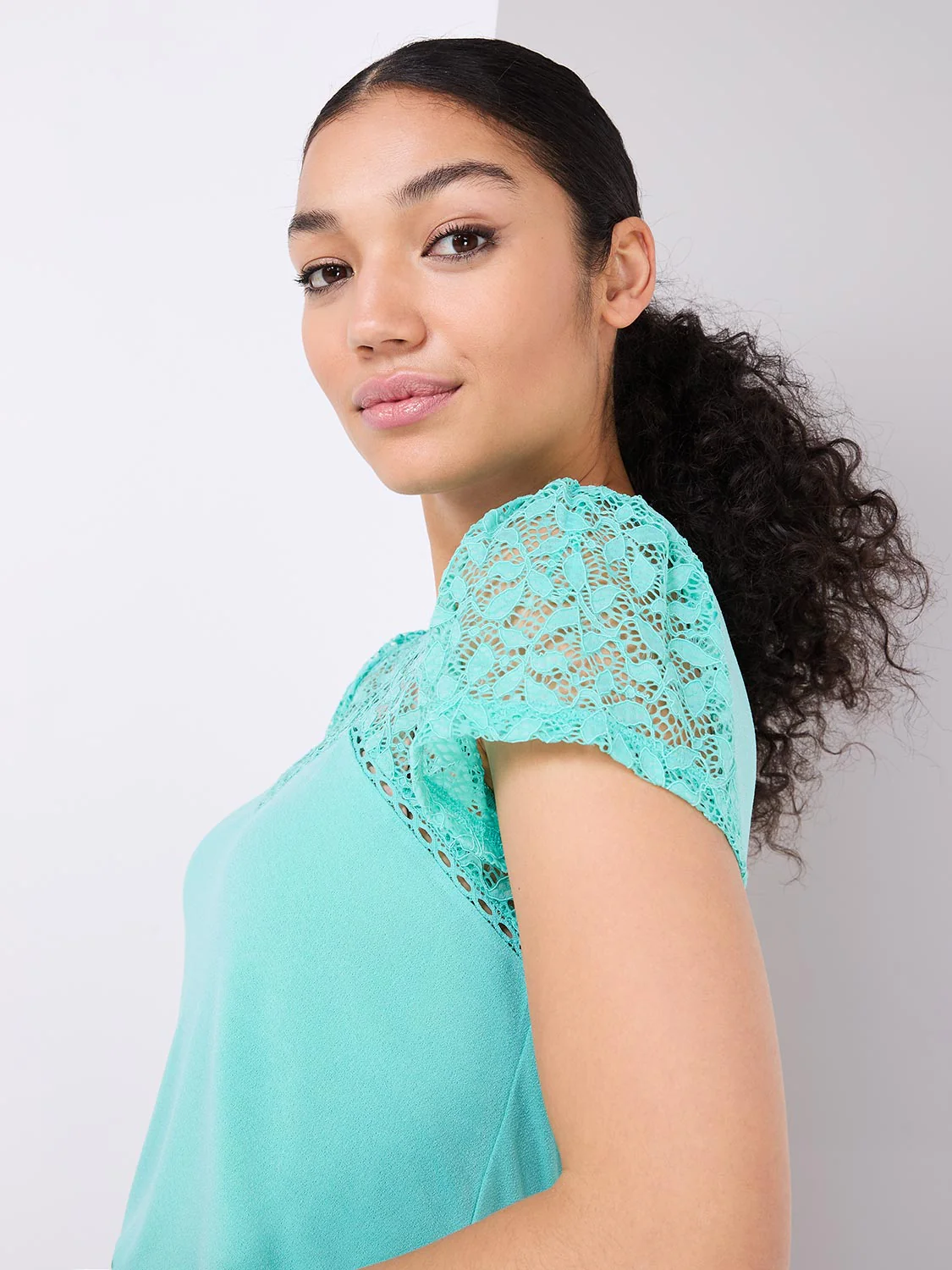 Lace Sweetheart Neckline Top