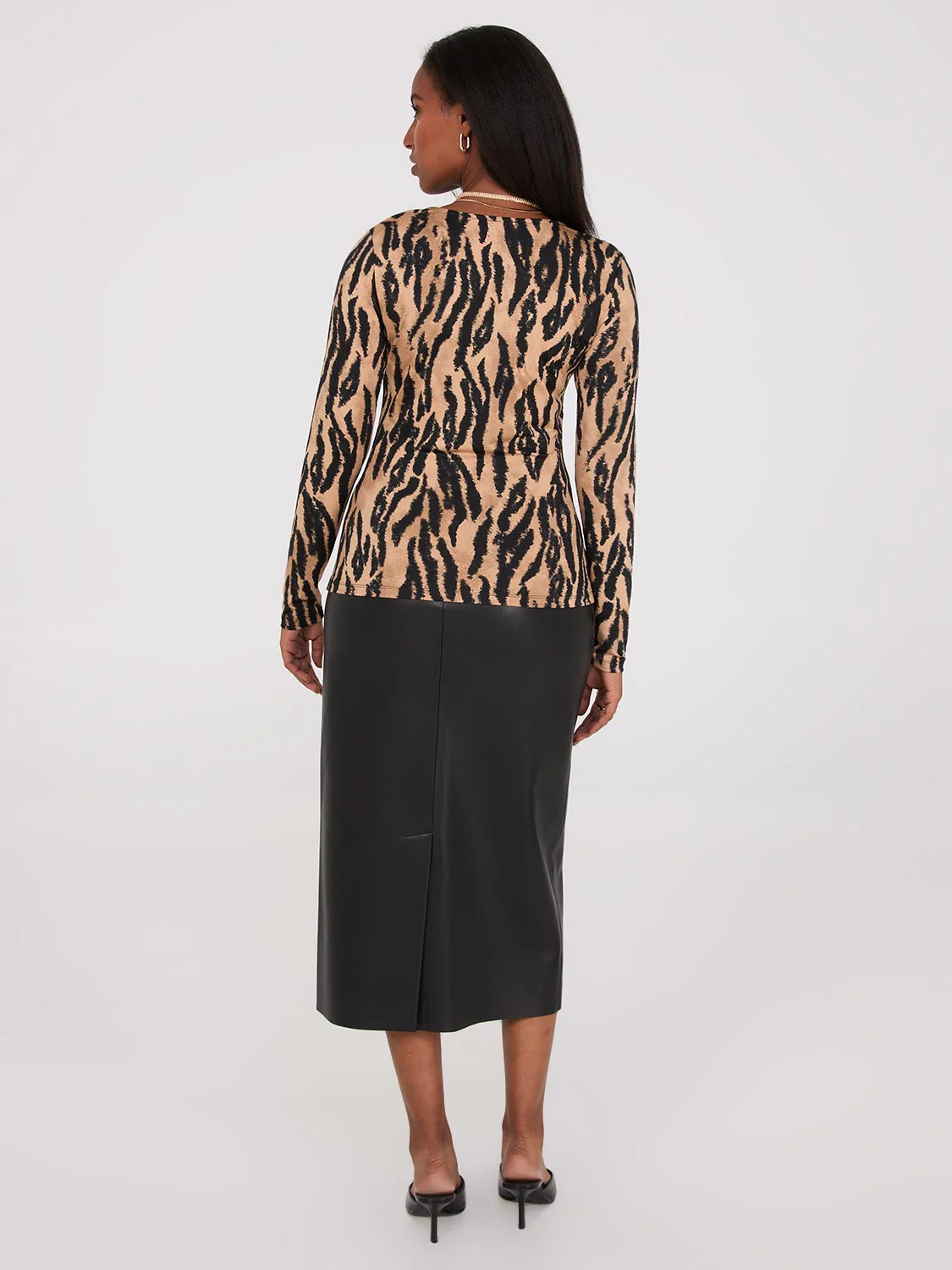 Printed Long Sleeve Jersey Top