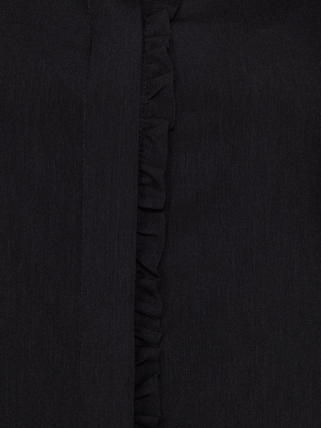 Button-Front Blouse With Ruffle Detail