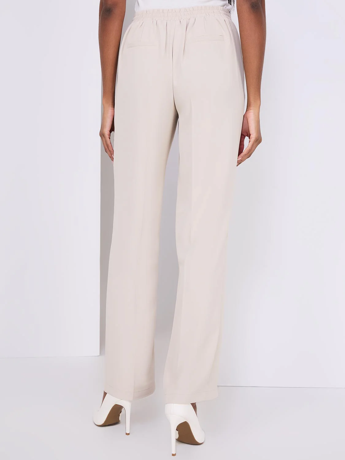 Wide Leg Pull-On Trousers