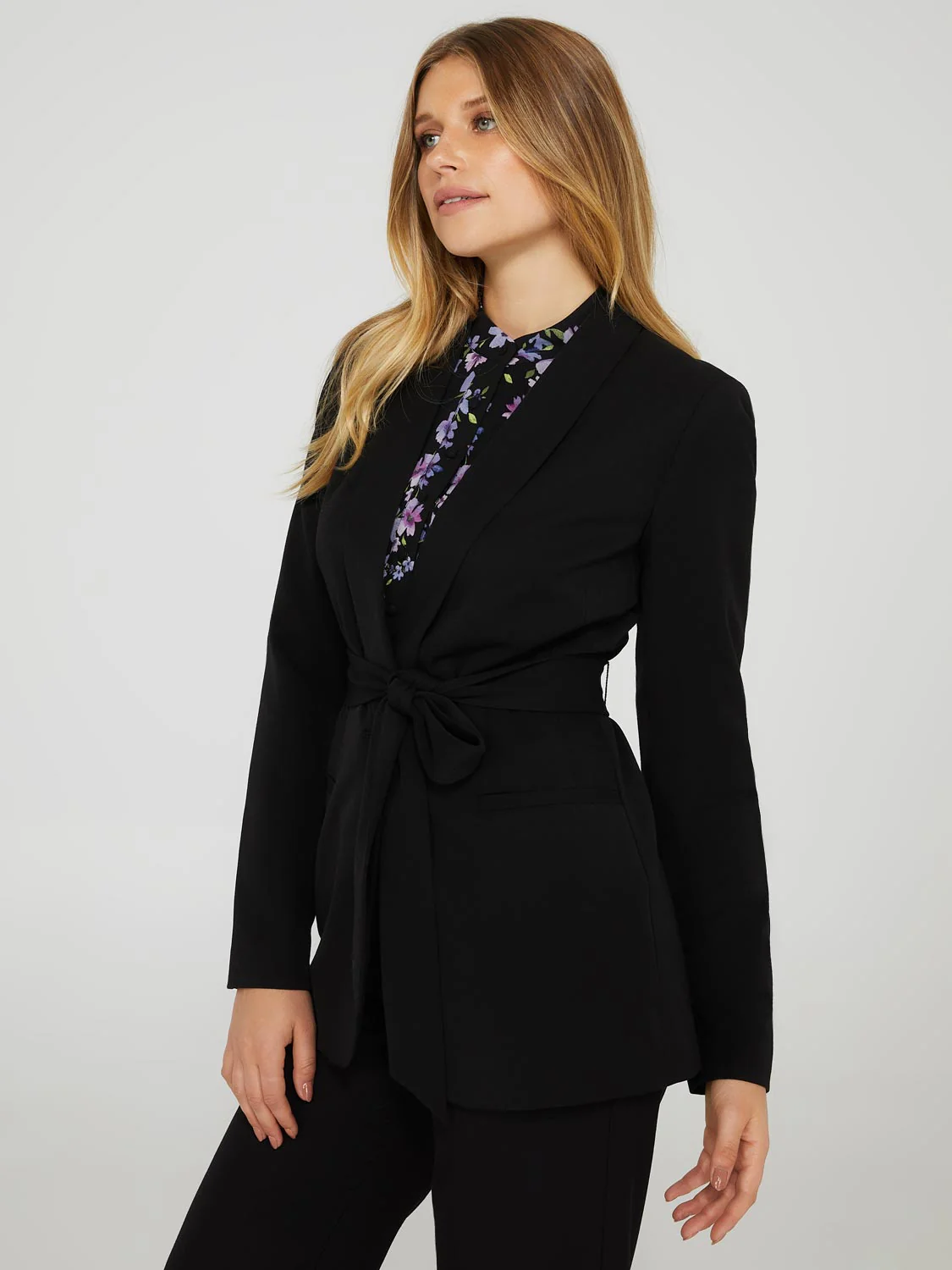 One Button Shawl Collar Blazer