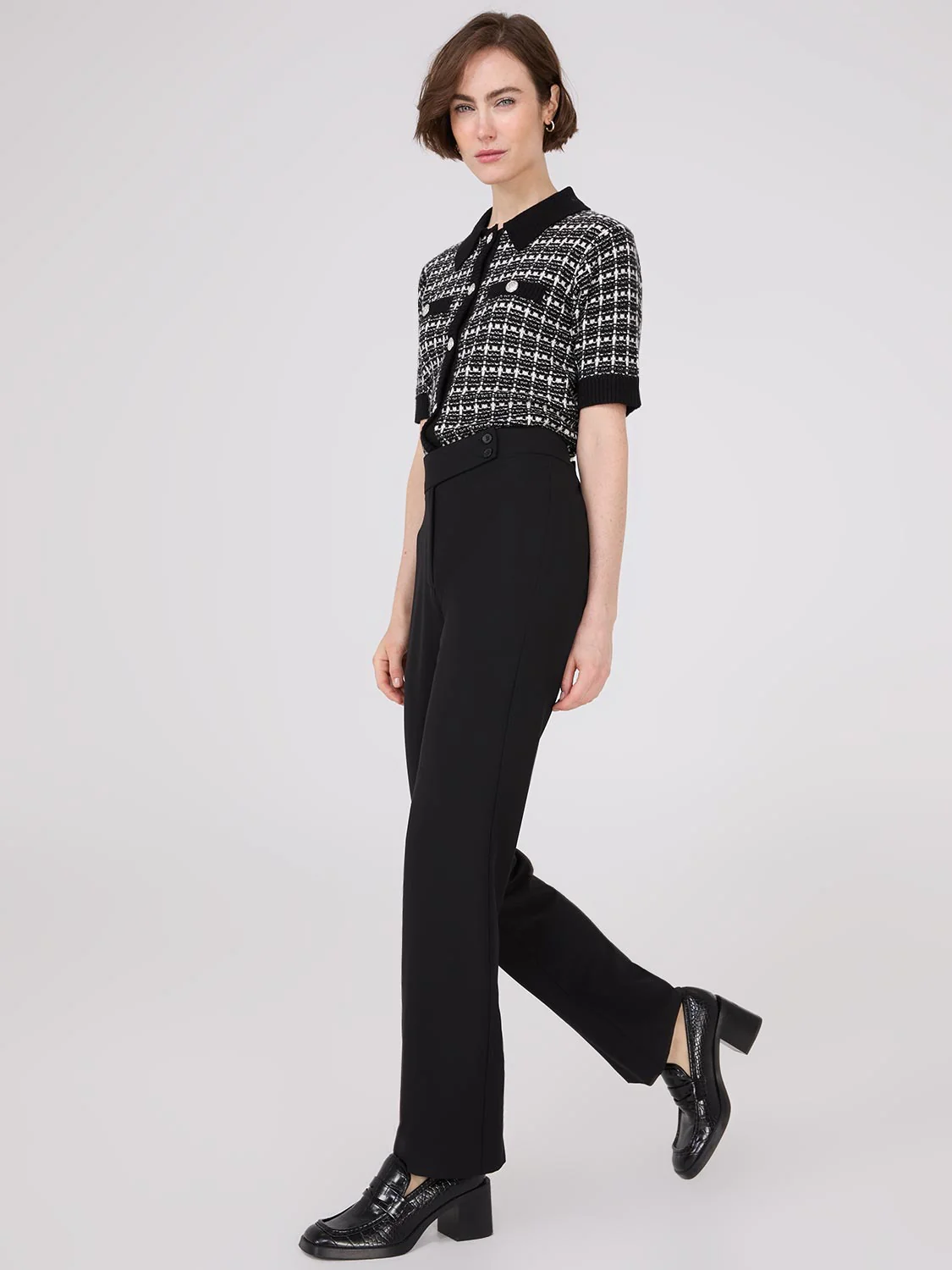 Mid-Rise Long Length Bootcut Pants
