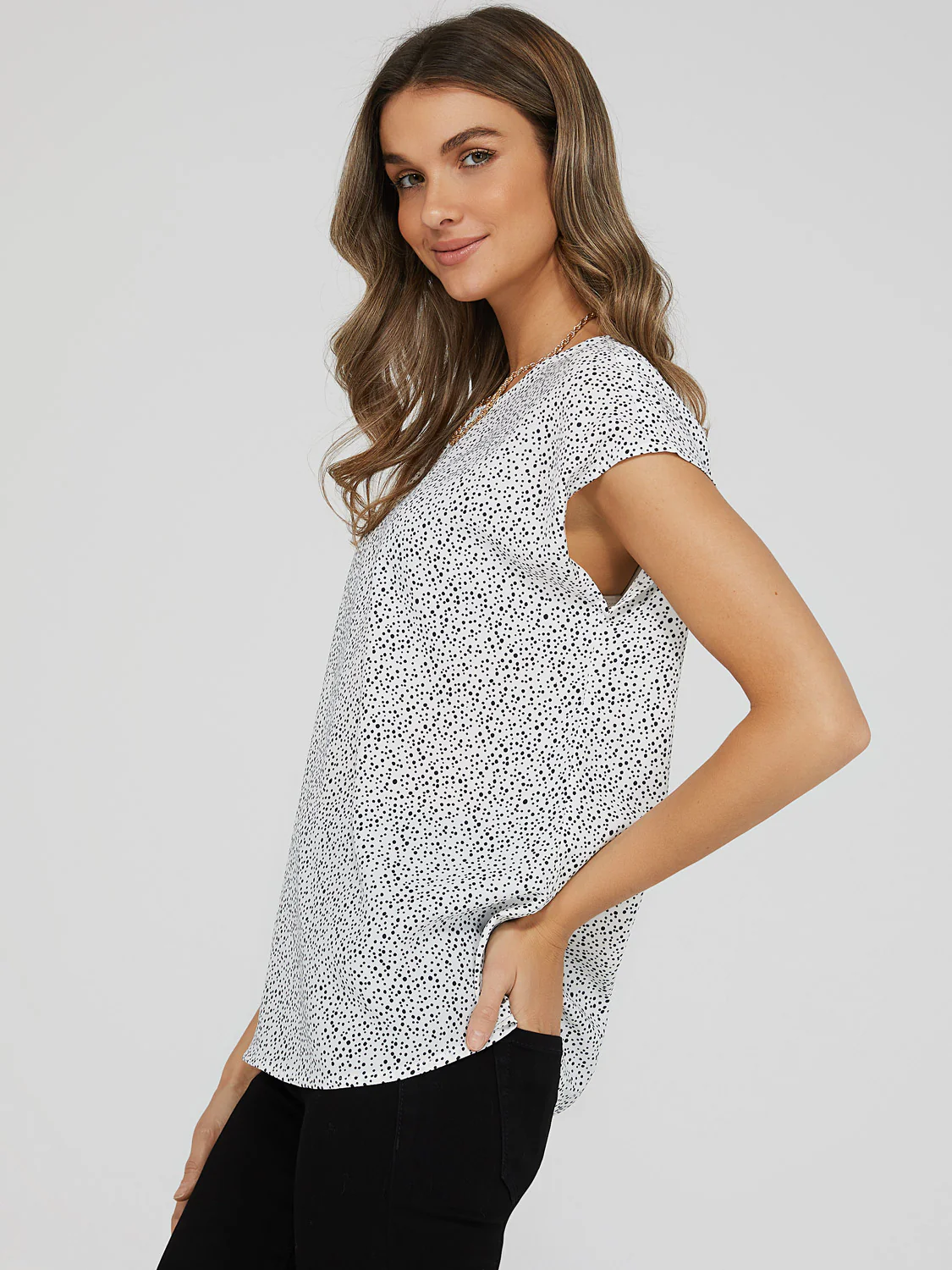 Round Neck Dolman Sleeve Top