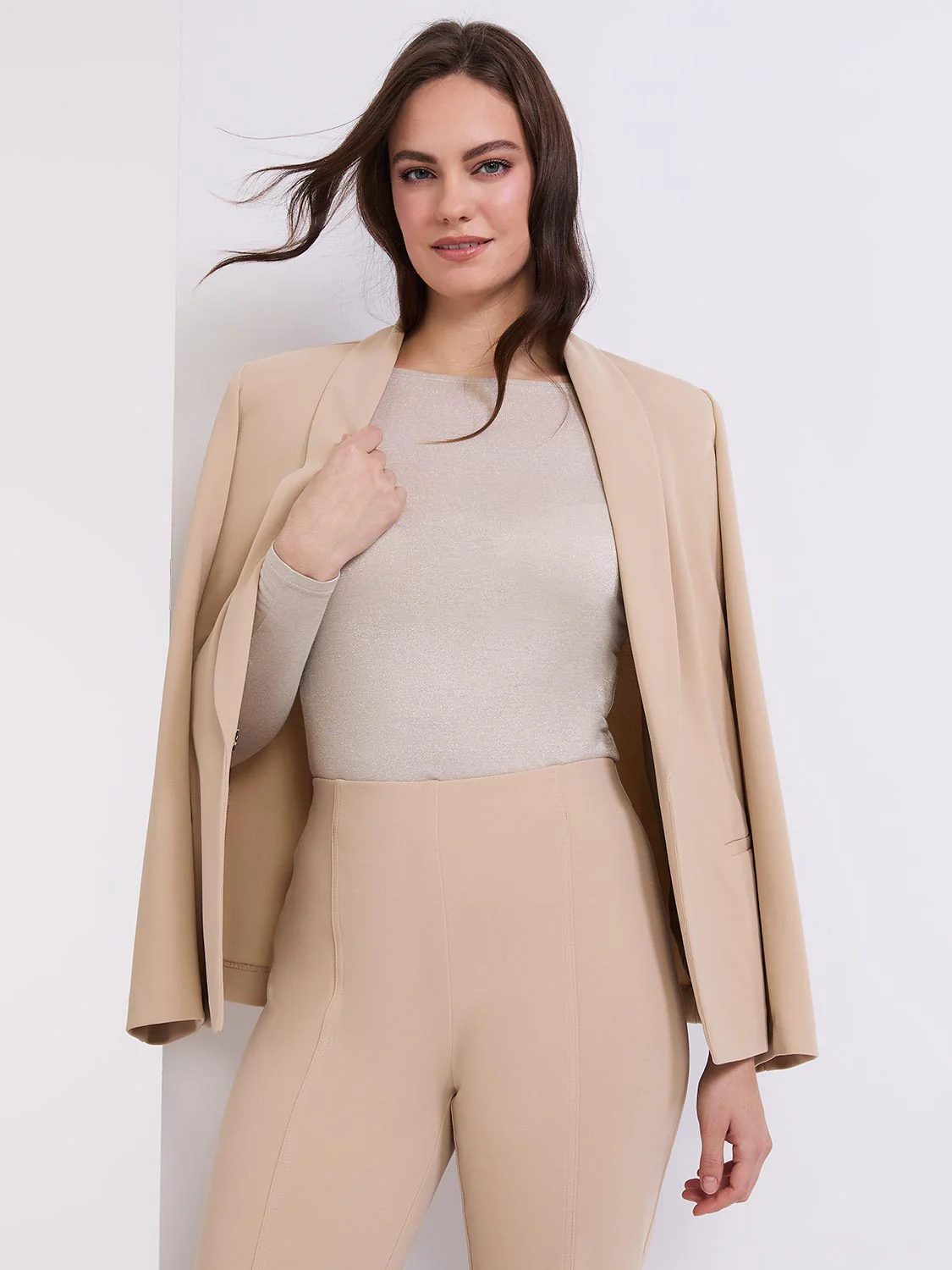 Glitter Jersey Boat Neck Top