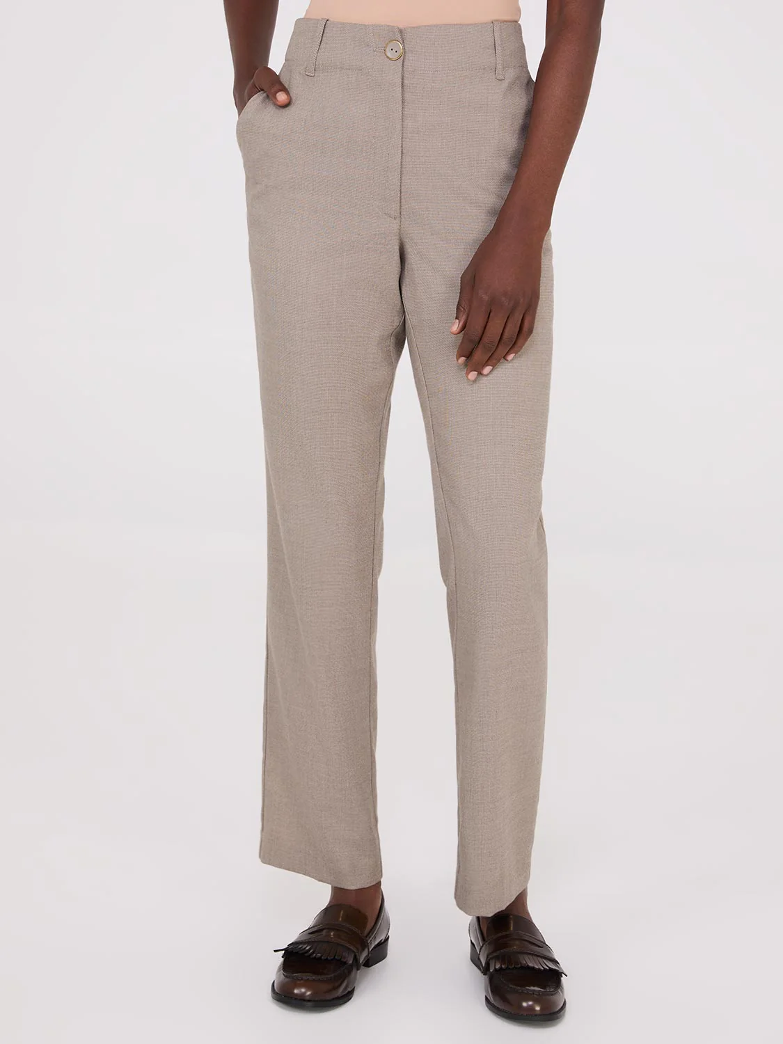 No Waistband Straight Leg Regular Length Pants