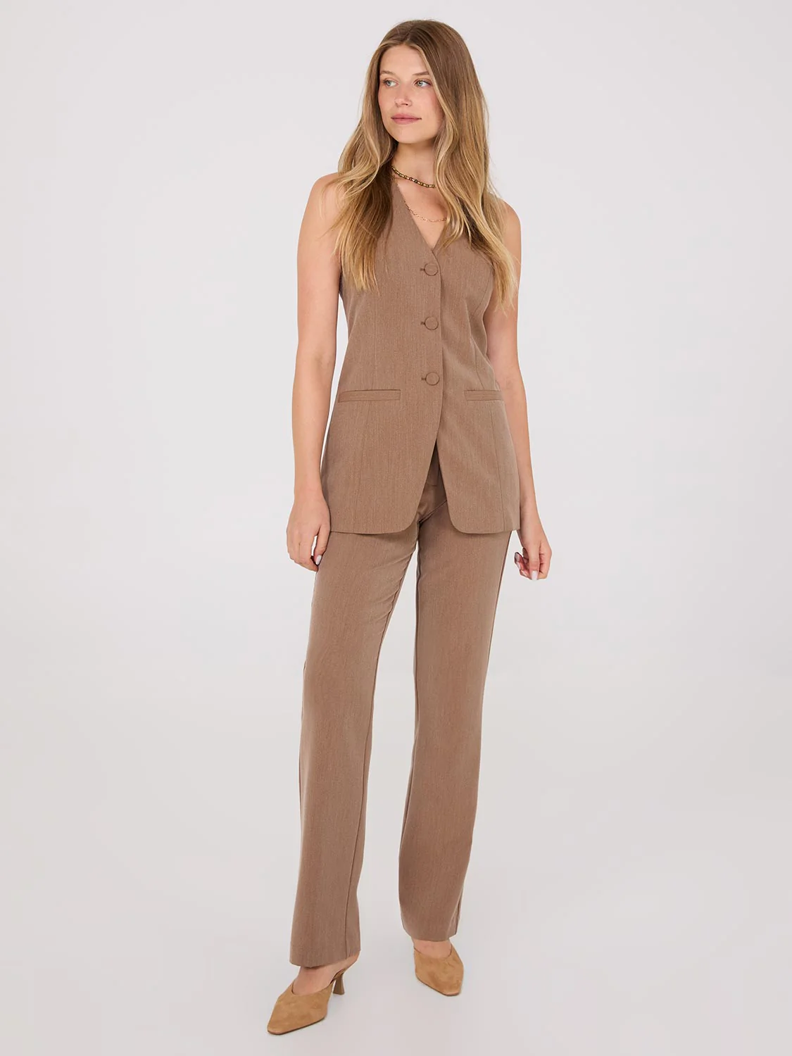 Straight Leg Long Length Slant Pocket Pants
