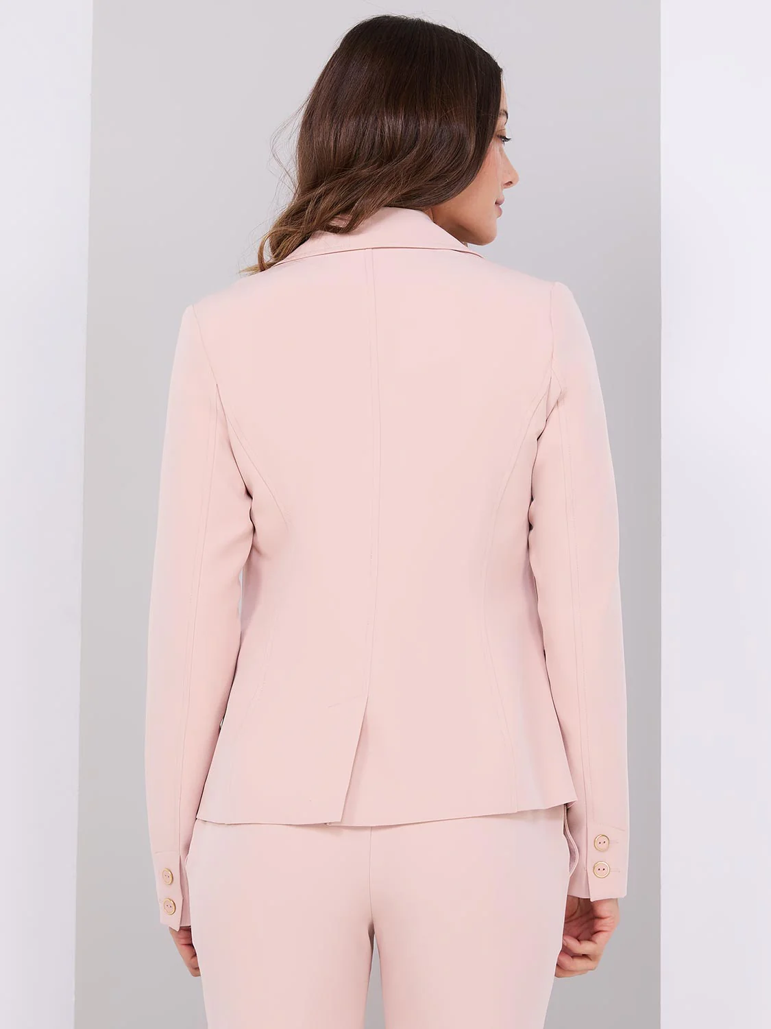 One-Button Blazer With Flap Pockets