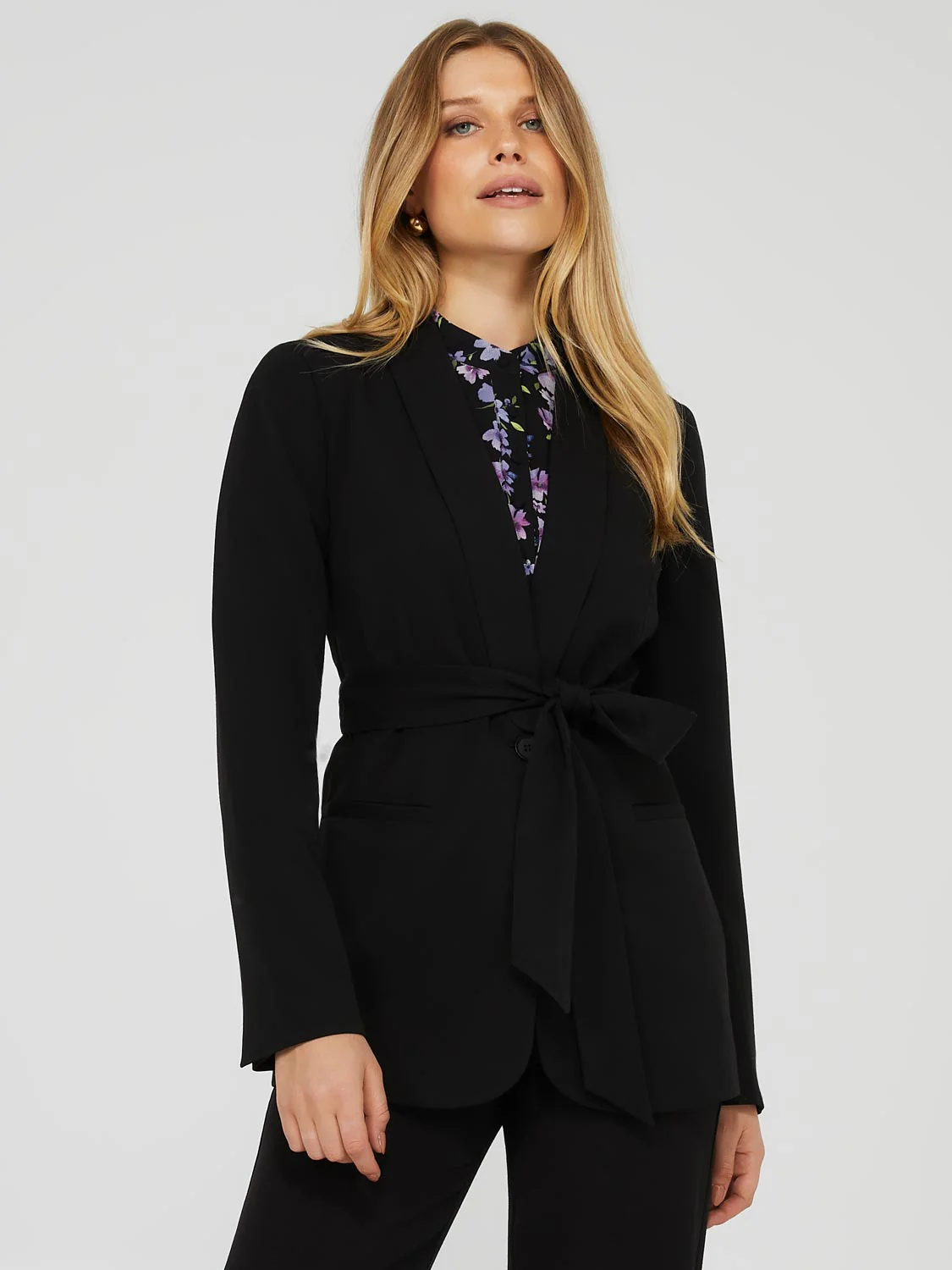 One Button Shawl Collar Blazer
