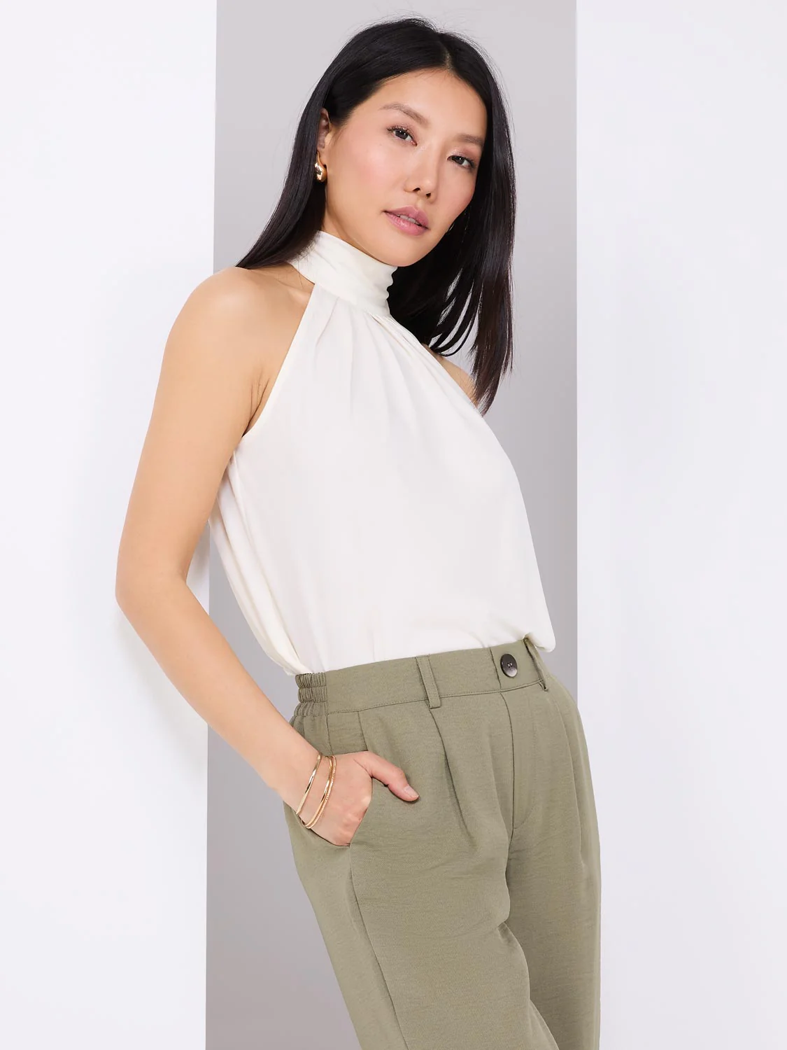 Mock Neck Halter Top