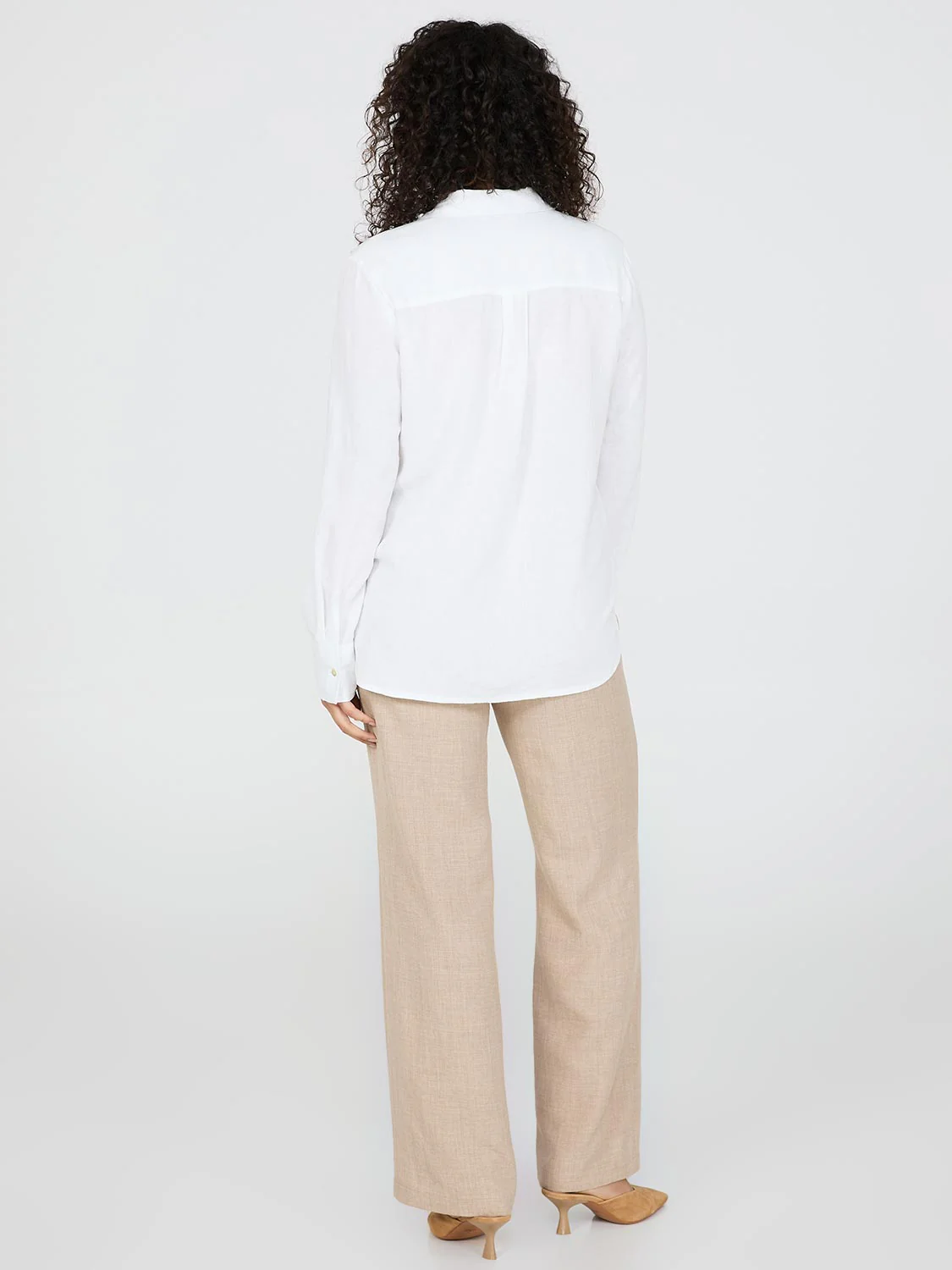 Linen Button-Front Blouse