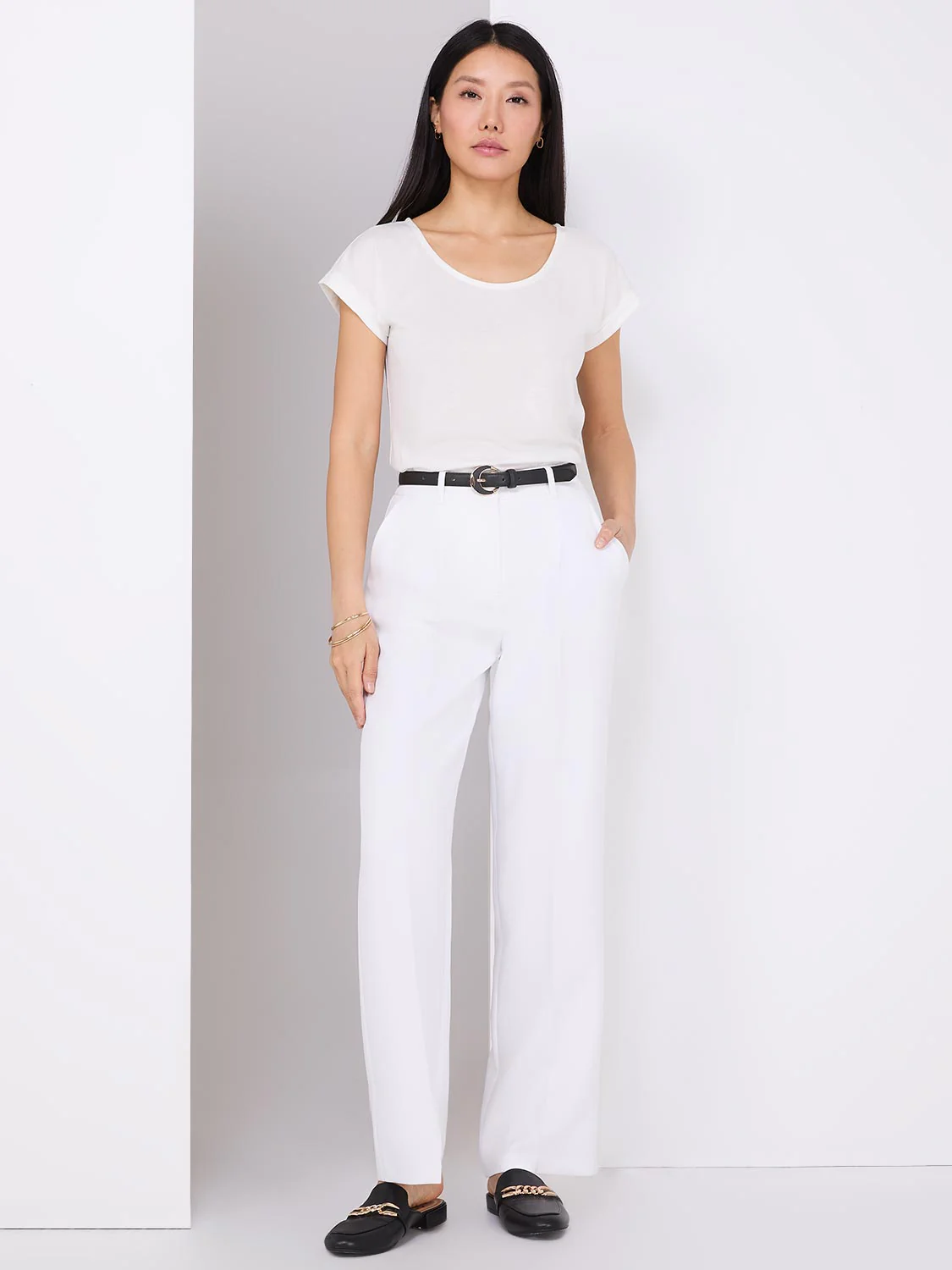 Pleated Wide-Leg Pants