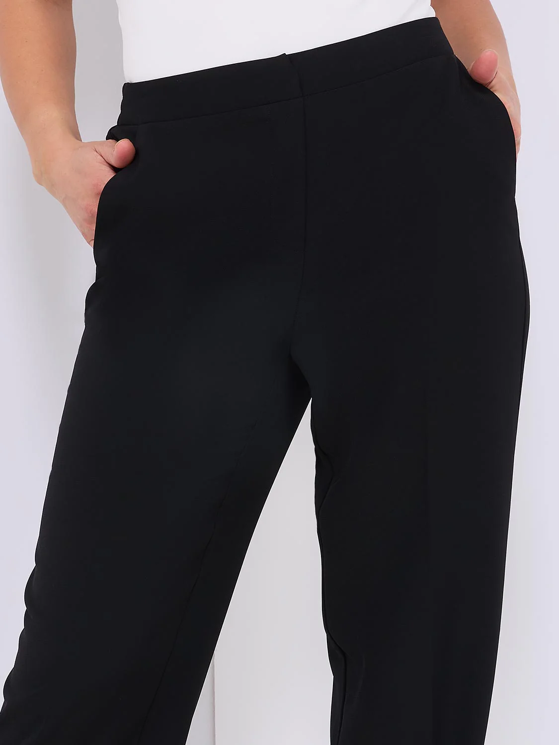 Wide Leg Pull-On Trousers