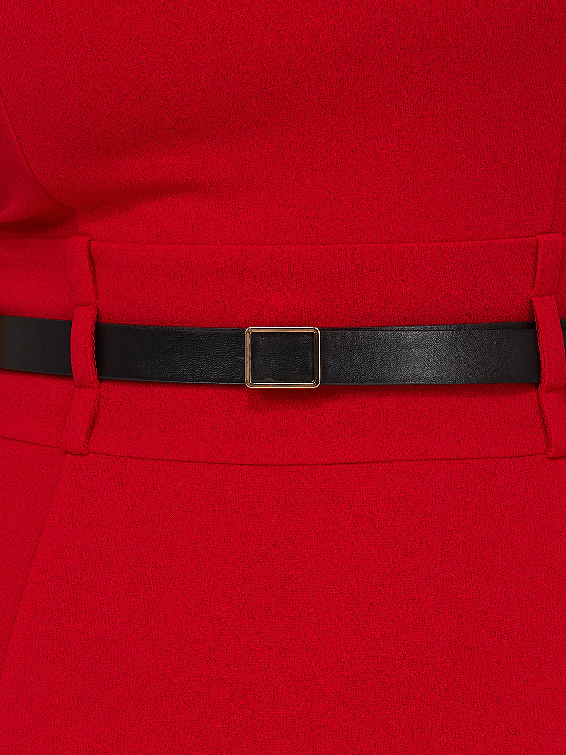 Short Sleeve Midi Dress With Belt