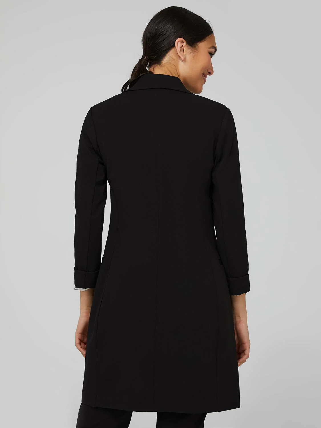 Long Open Blazer With Front Pockets