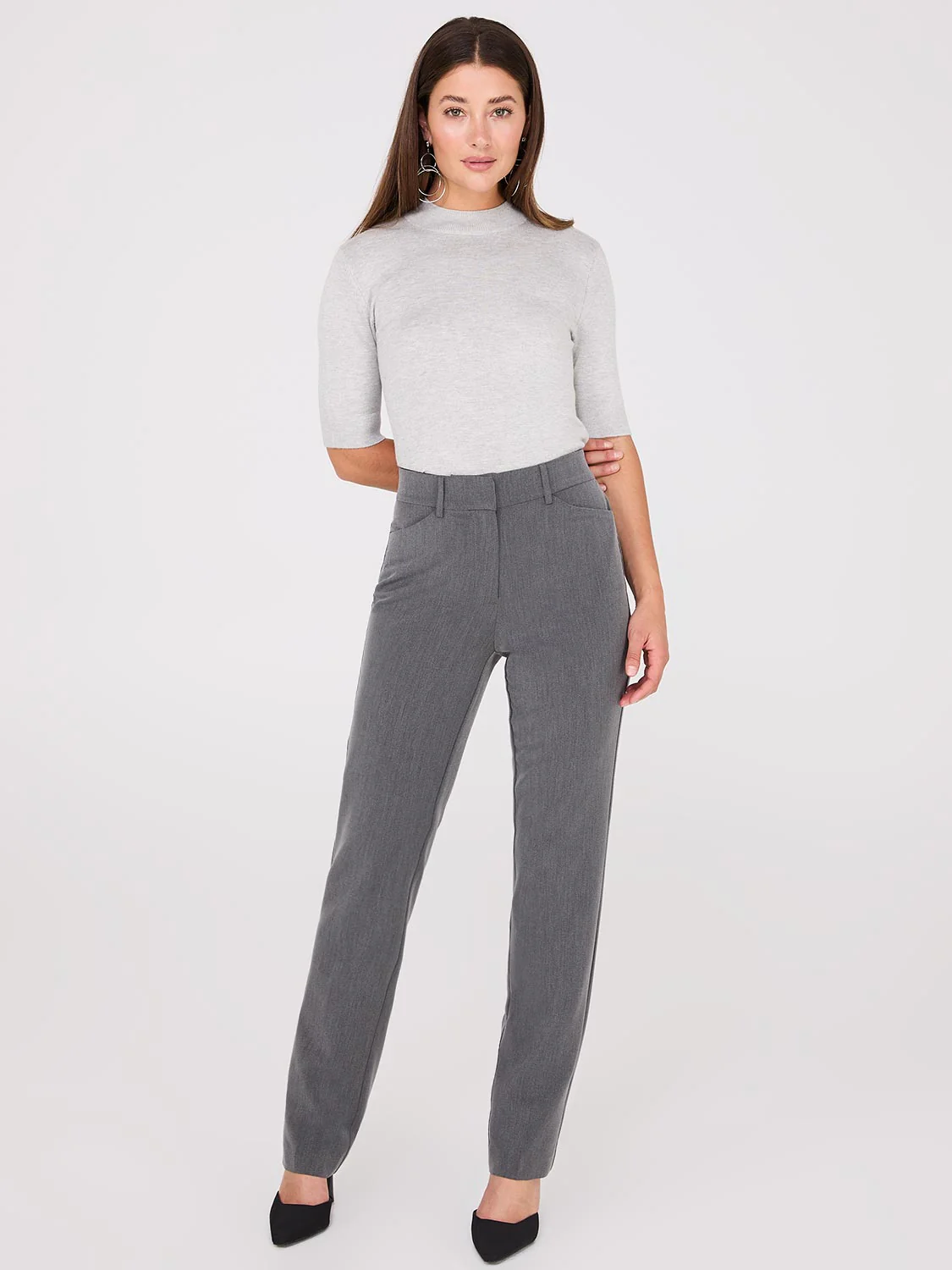 Straight Leg Long Length Slant Pocket Pants