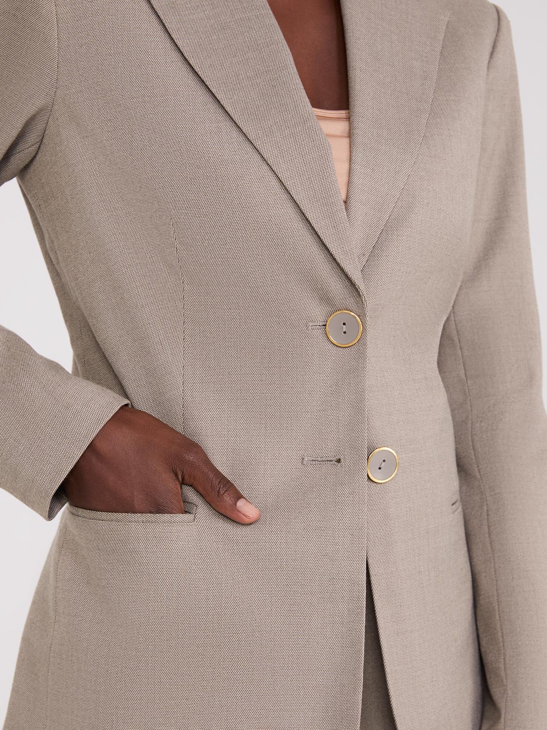 Notch Collar 2-Button Blazer