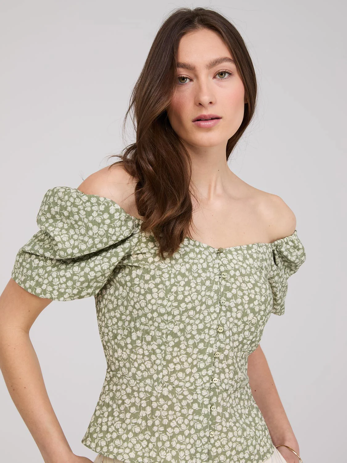 Floral Print Peplum Blouse