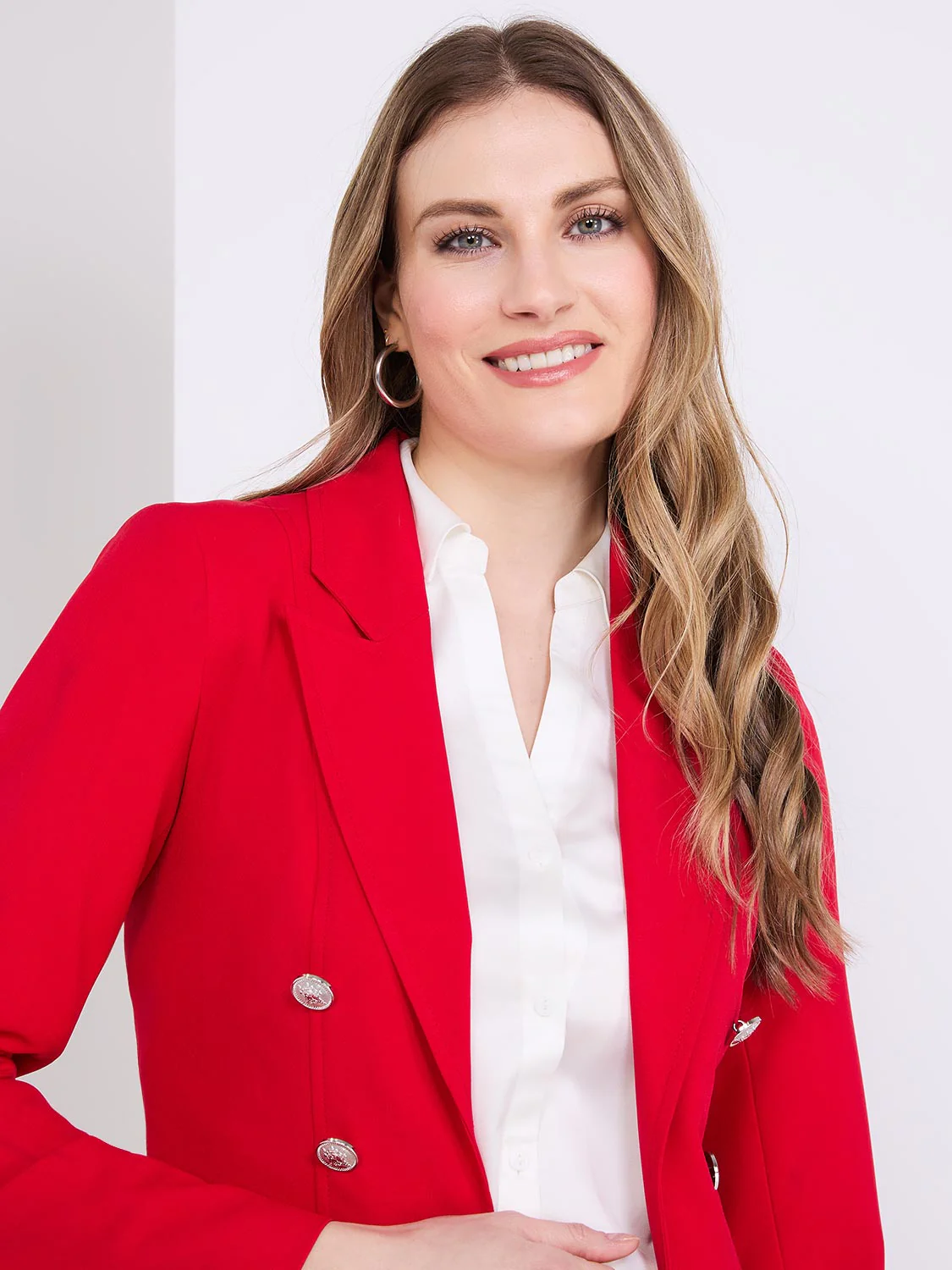 Faux Double-Breasted Blazer