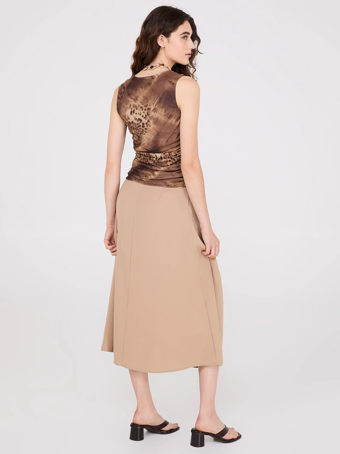 Sleeveless Animal Print Mesh Top