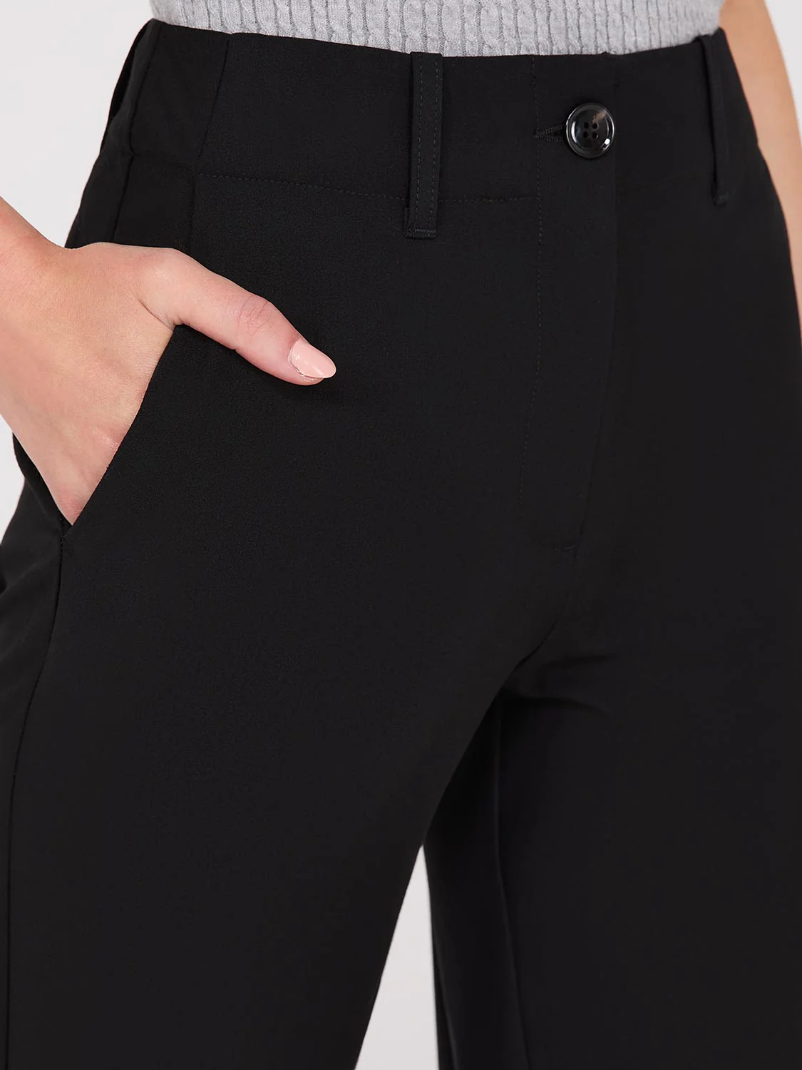 No Waistband Straight Leg Regular Length Pants