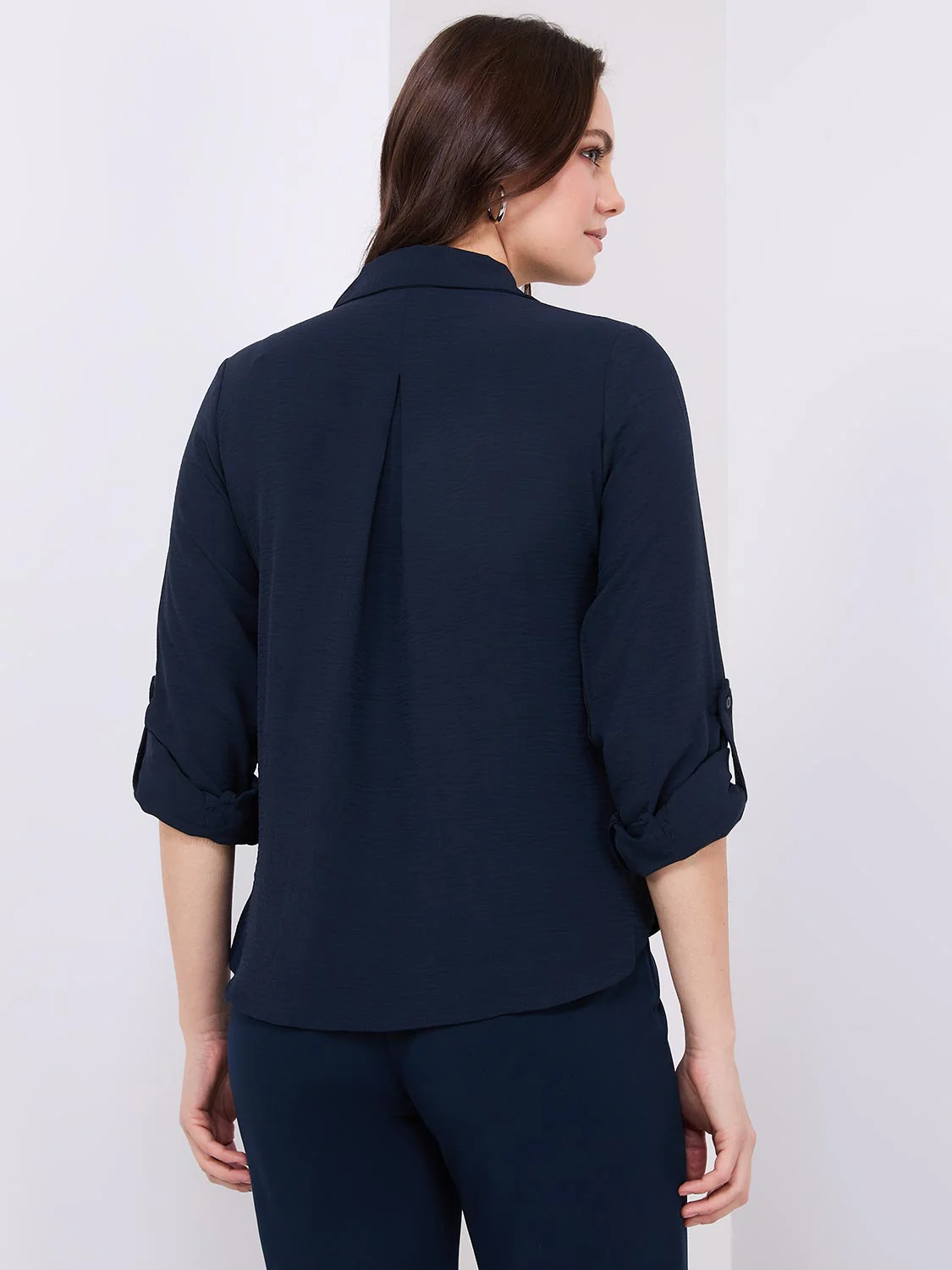 Textured Button-Front Blouse