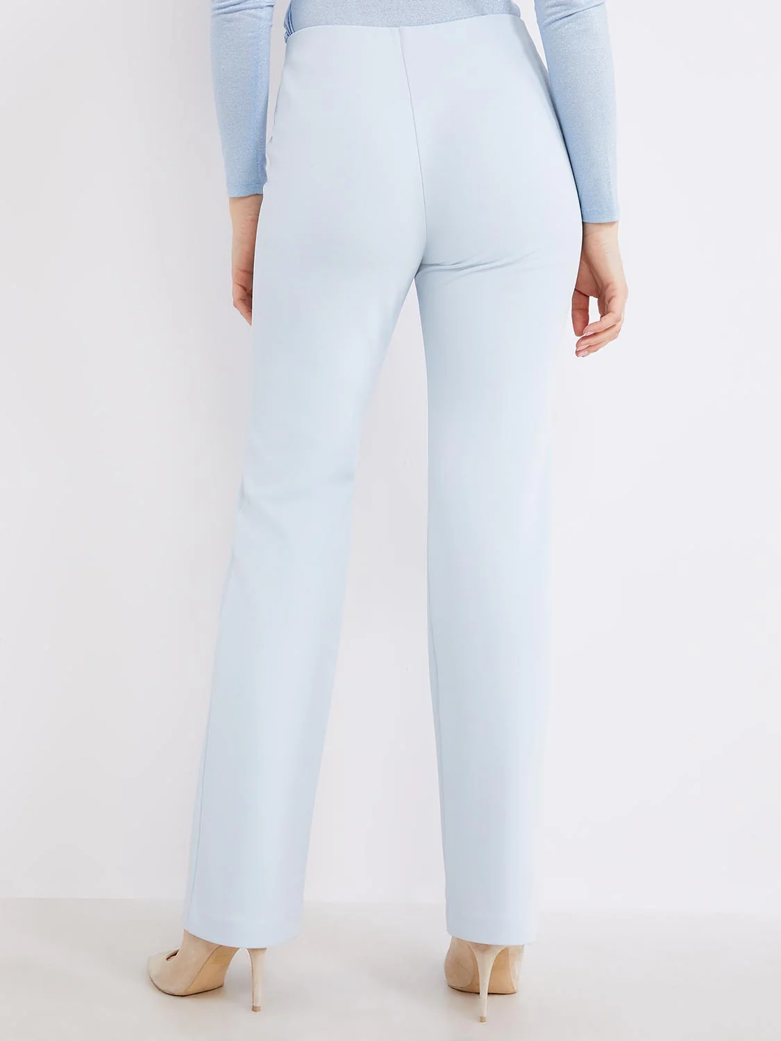 Textured Straight Leg Pull-On Pants