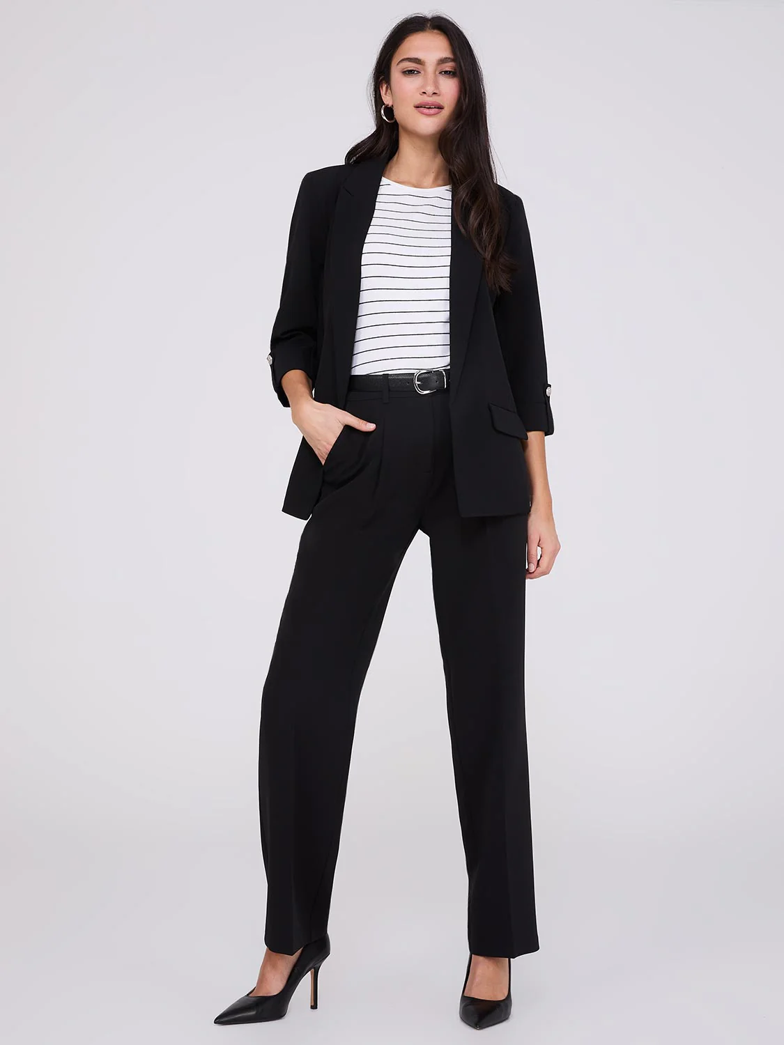 Pleated Wide-Leg Pants