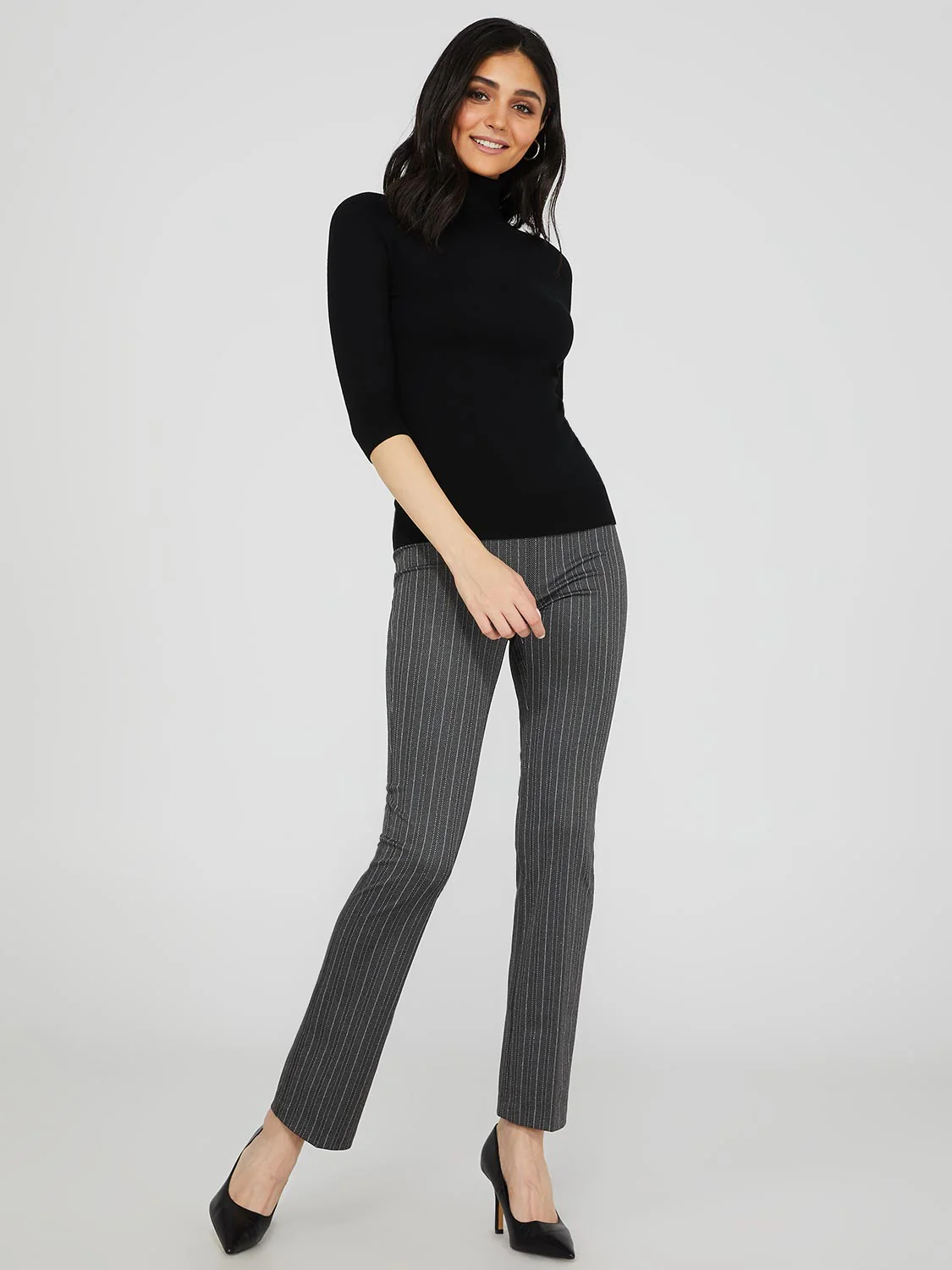 Striped Flare Leg Pants