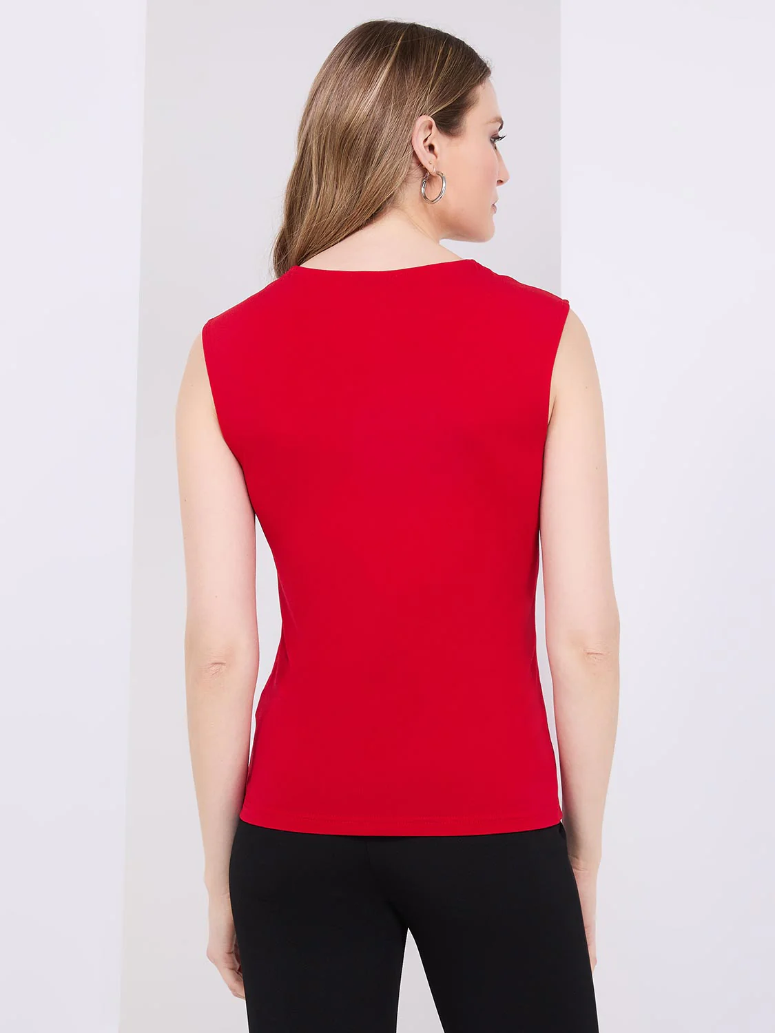 Sleeveless Top With Metal Bar Detail