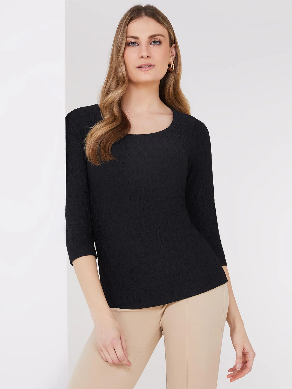 3/4 Sleeve Print Top