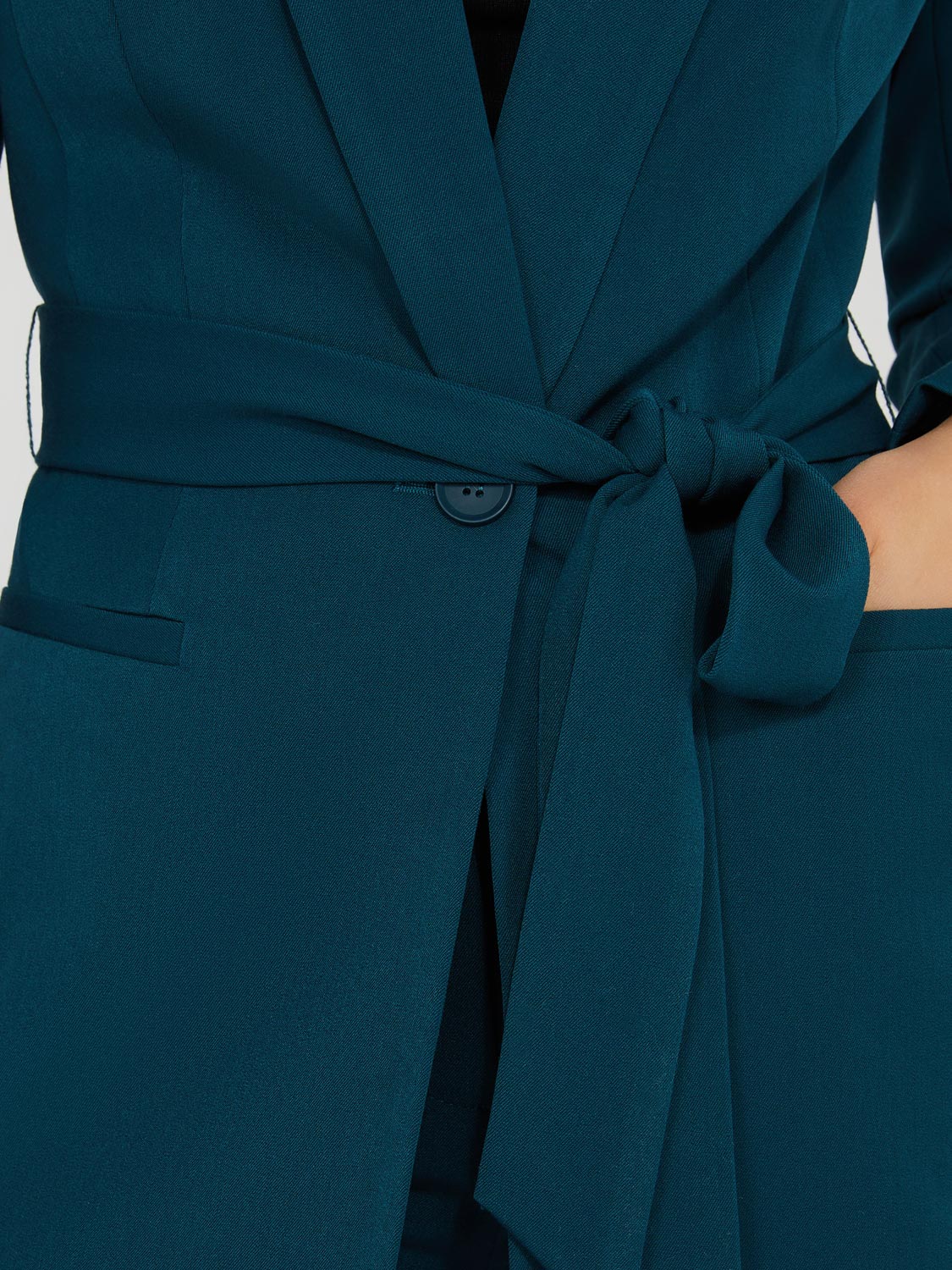 One Button Shawl Collar Blazer