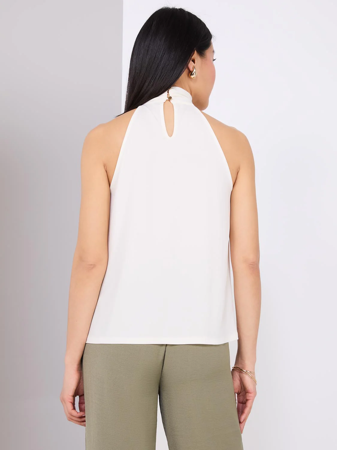 Mock Neck Halter Top