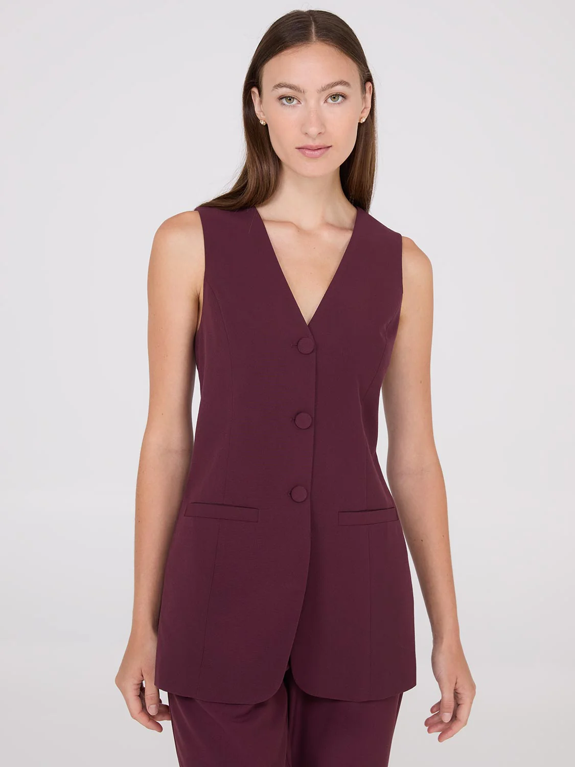 Sleeveless 3-Button Blazer