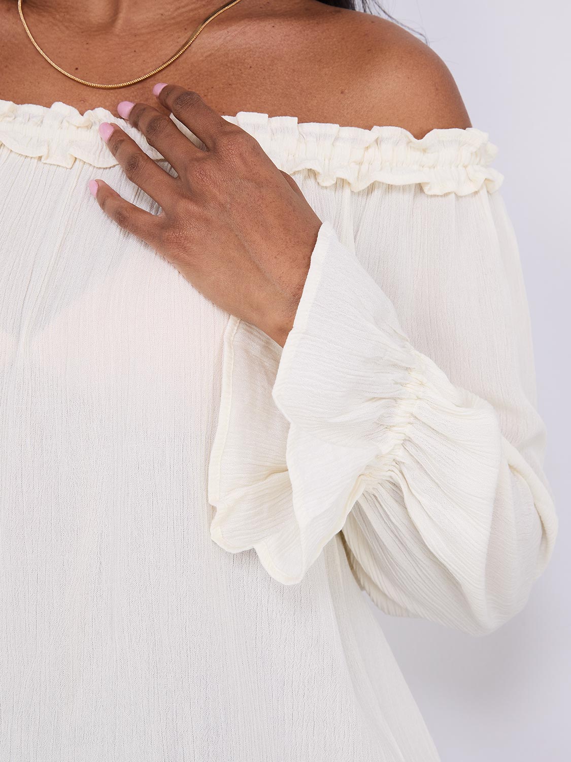 Off-The-Shoulder Top With Ruffle Details