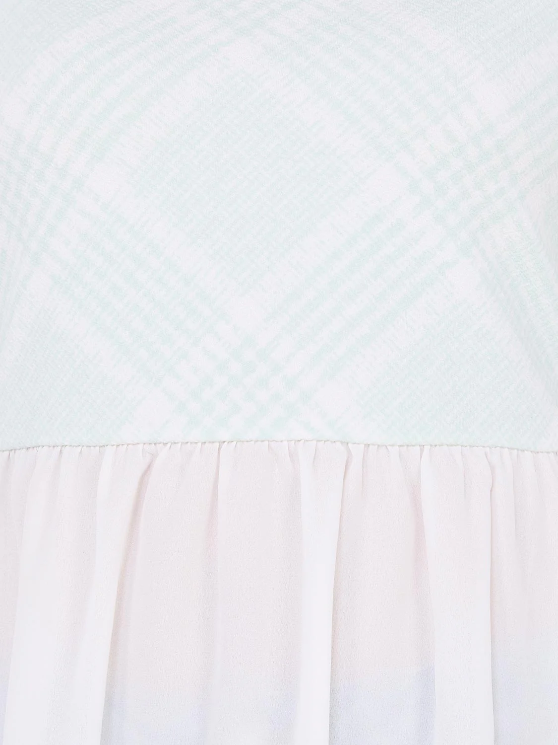 2-Fer Plaid Top With Peplum Bottom