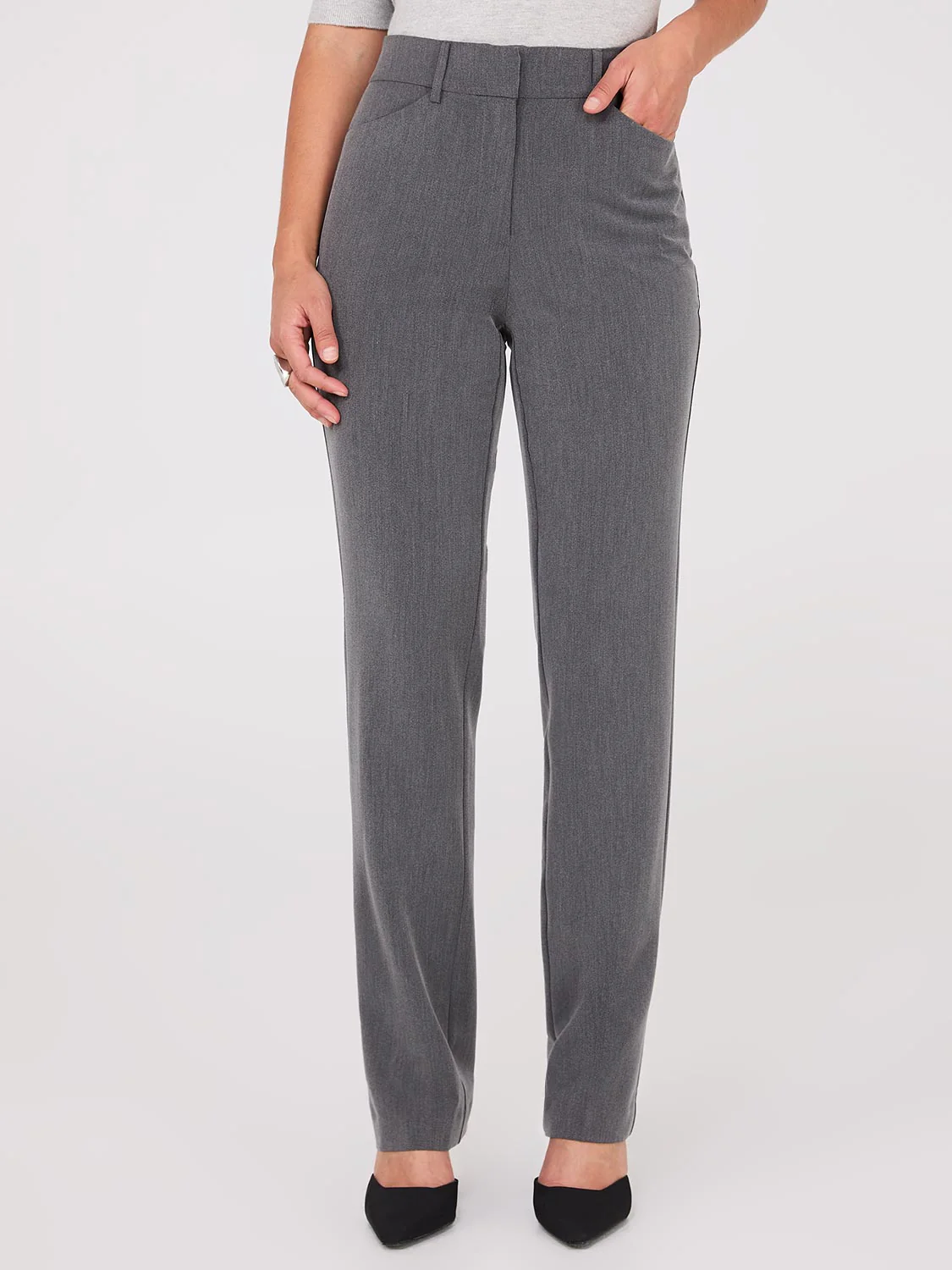Straight Leg Long Length Slant Pocket Pants