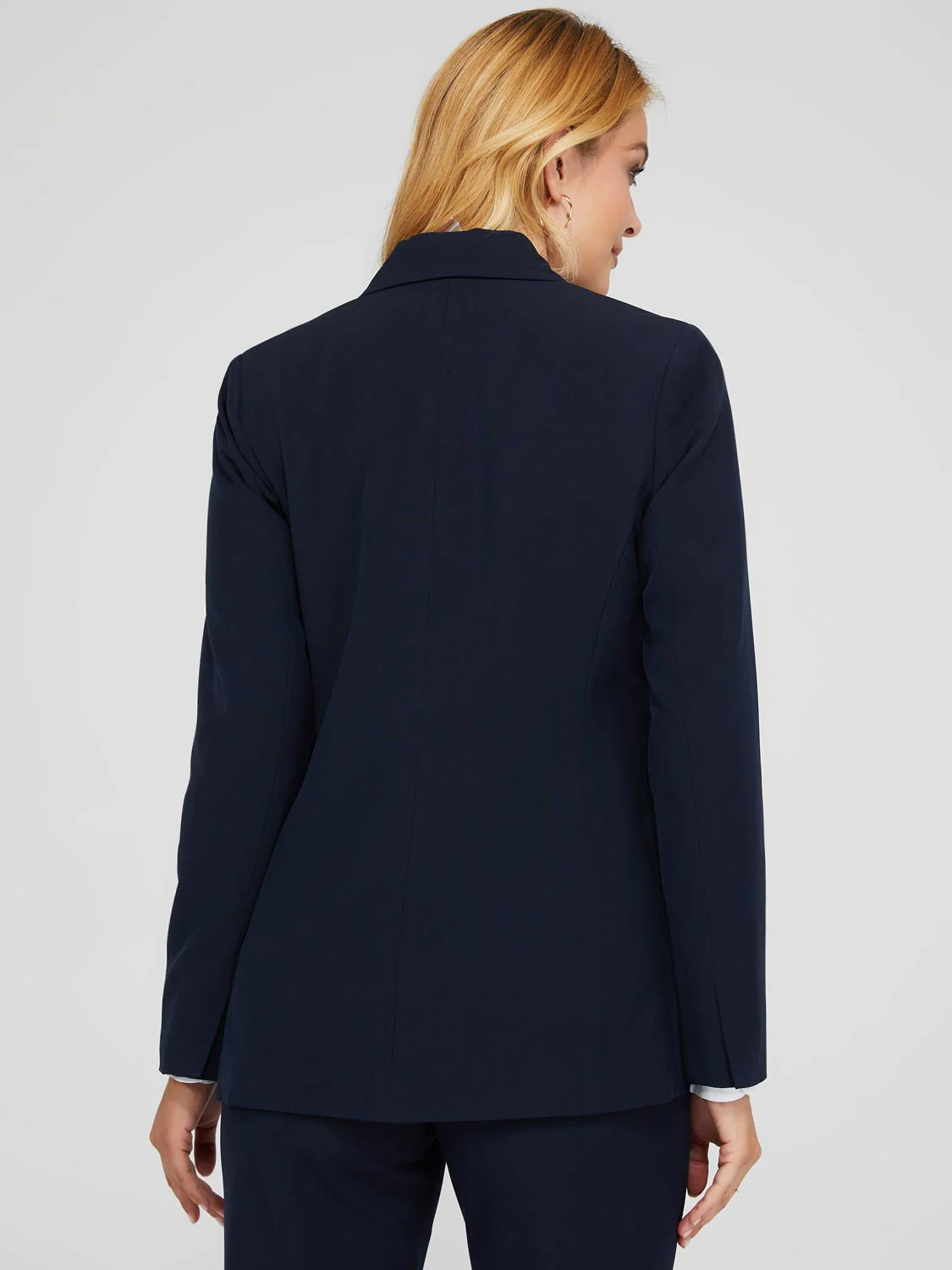 One-Button Long Sleeve Blazer With Pockets