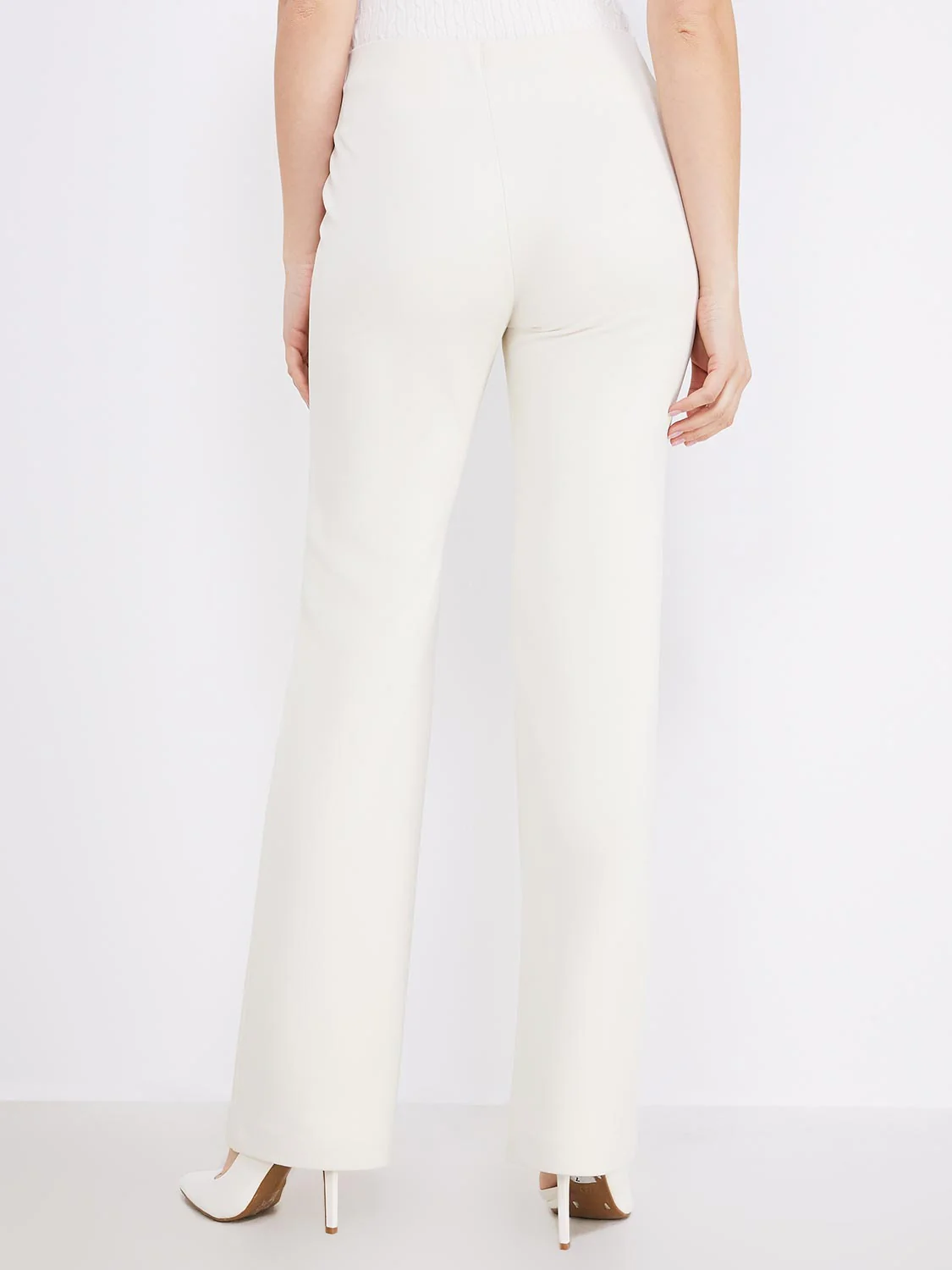 Textured Straight Leg Pull-On Pants