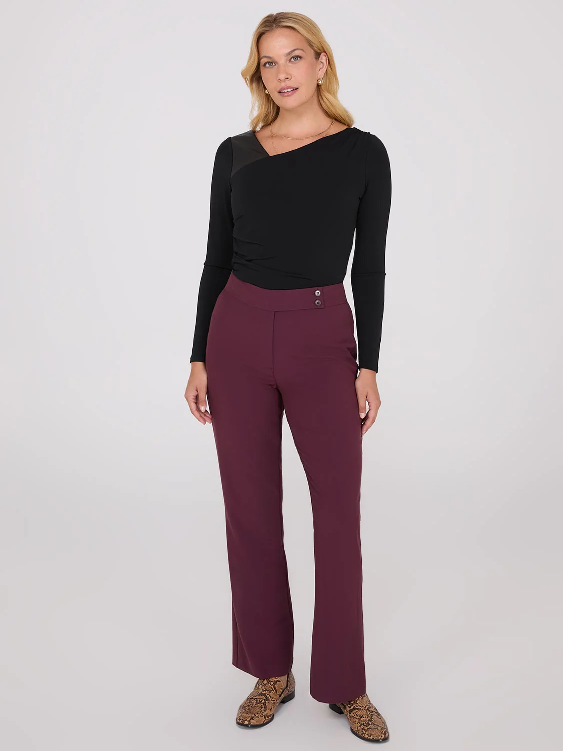 Mid-Rise Long Length Bootcut Pants
