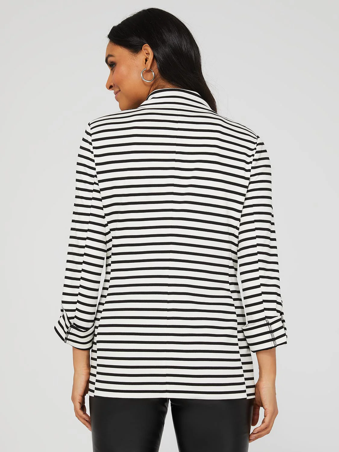 Striped Open Front Blazer