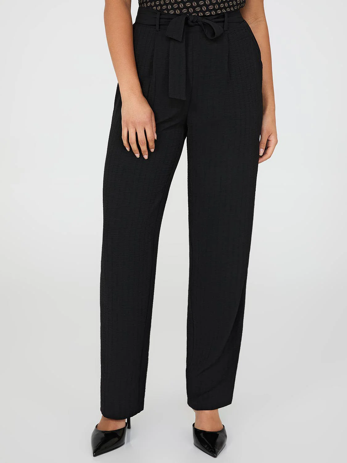 Dobby Stripe Straight-Leg Long Length Pants