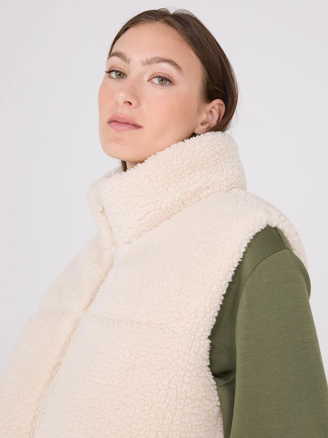 High Collar Sherpa Vest