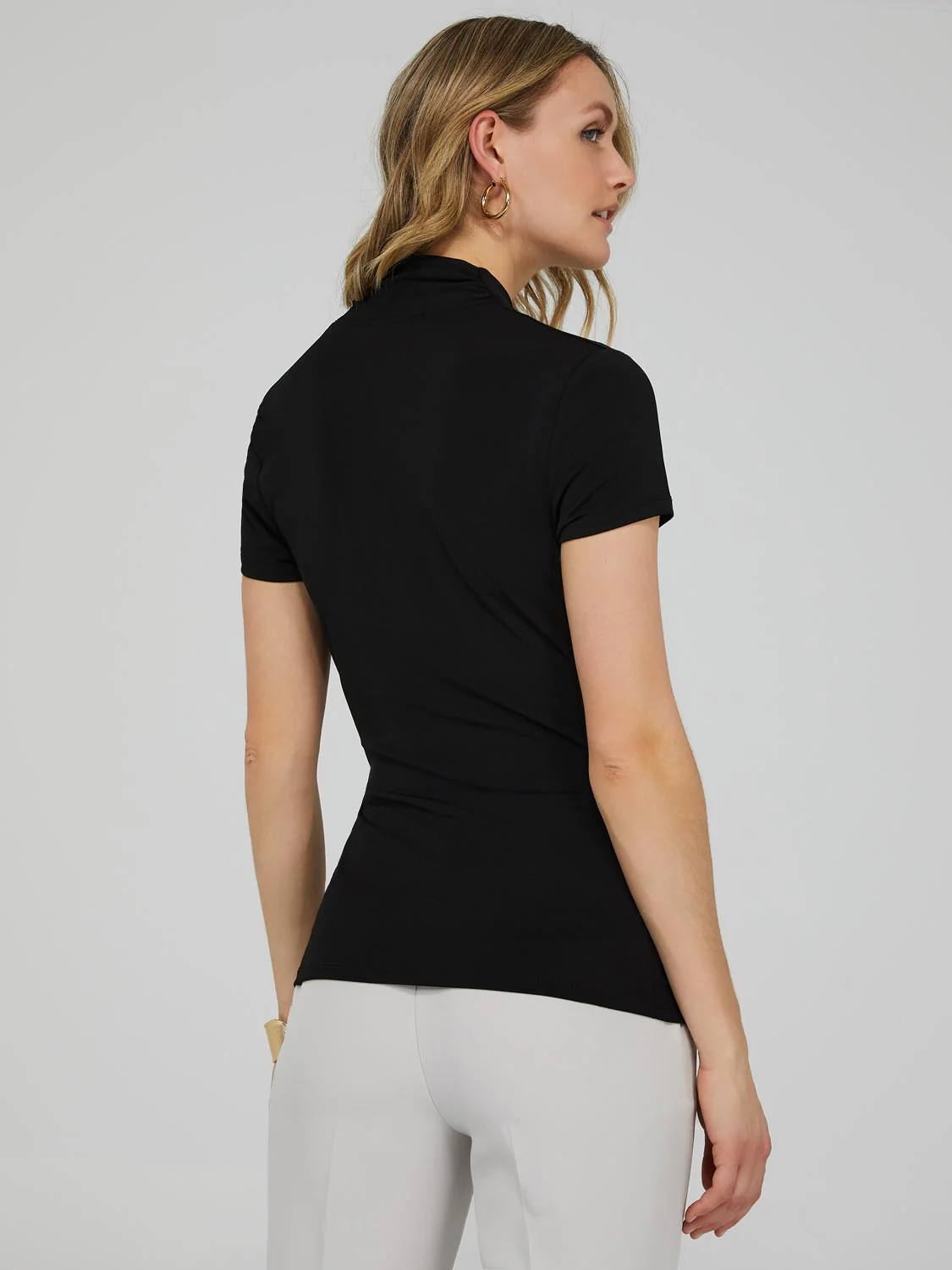 Short Sleeve Crossover Front Top