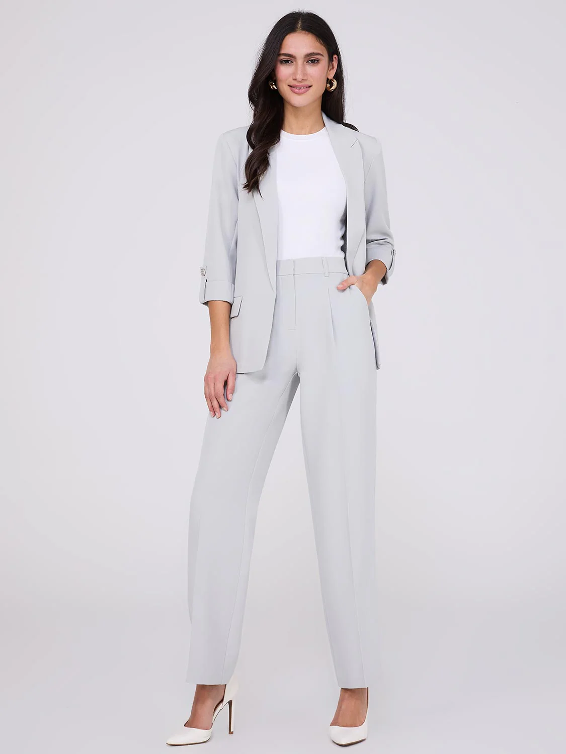 Pleated Wide-Leg Pants